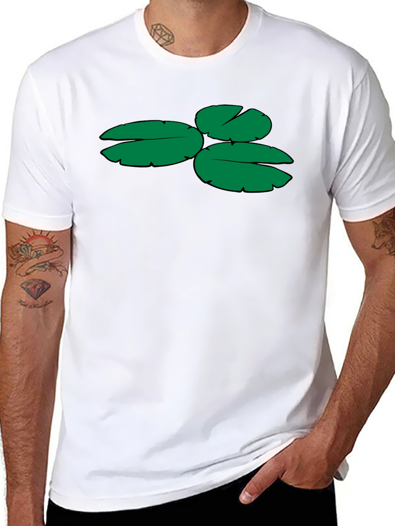 Black Lily Pad Graphic Tee - Soft Cotton Blend view 8