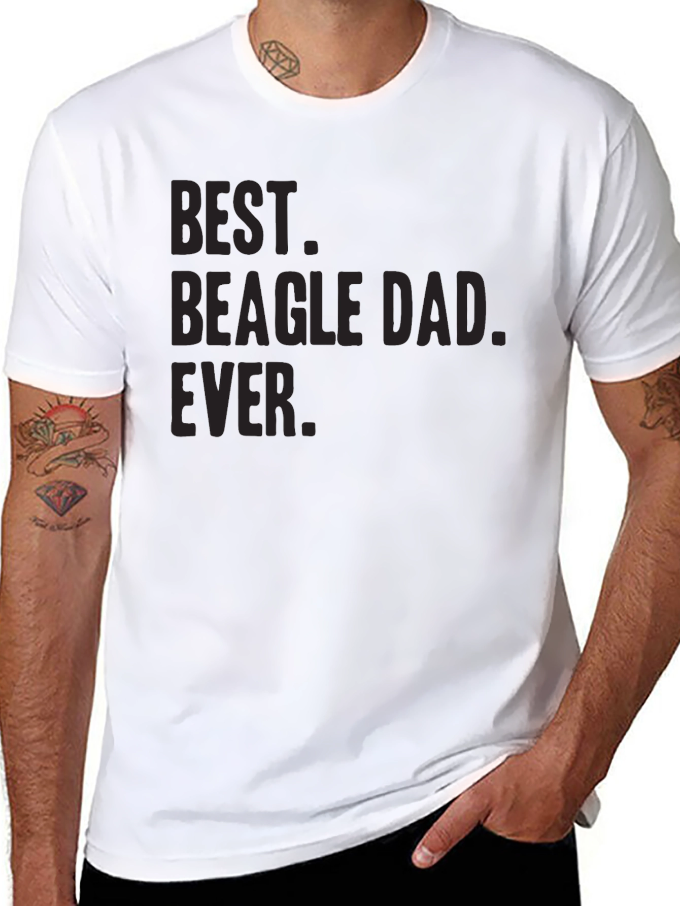 Black Best Beagle Dad Ever Graphic Tee - Men's Black T-Shirt view 8