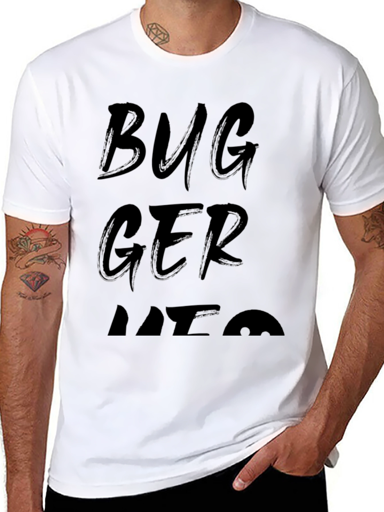 Black Bugger Off Graphic T-Shirt |  Men's Black Tee view 8