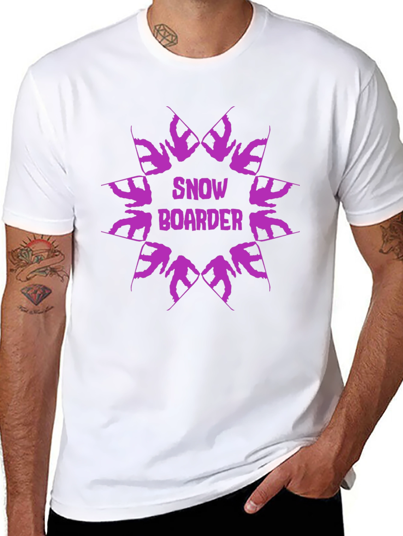 Black Snowboarder Graphic Tee - Cool Winter Sports Design view 8