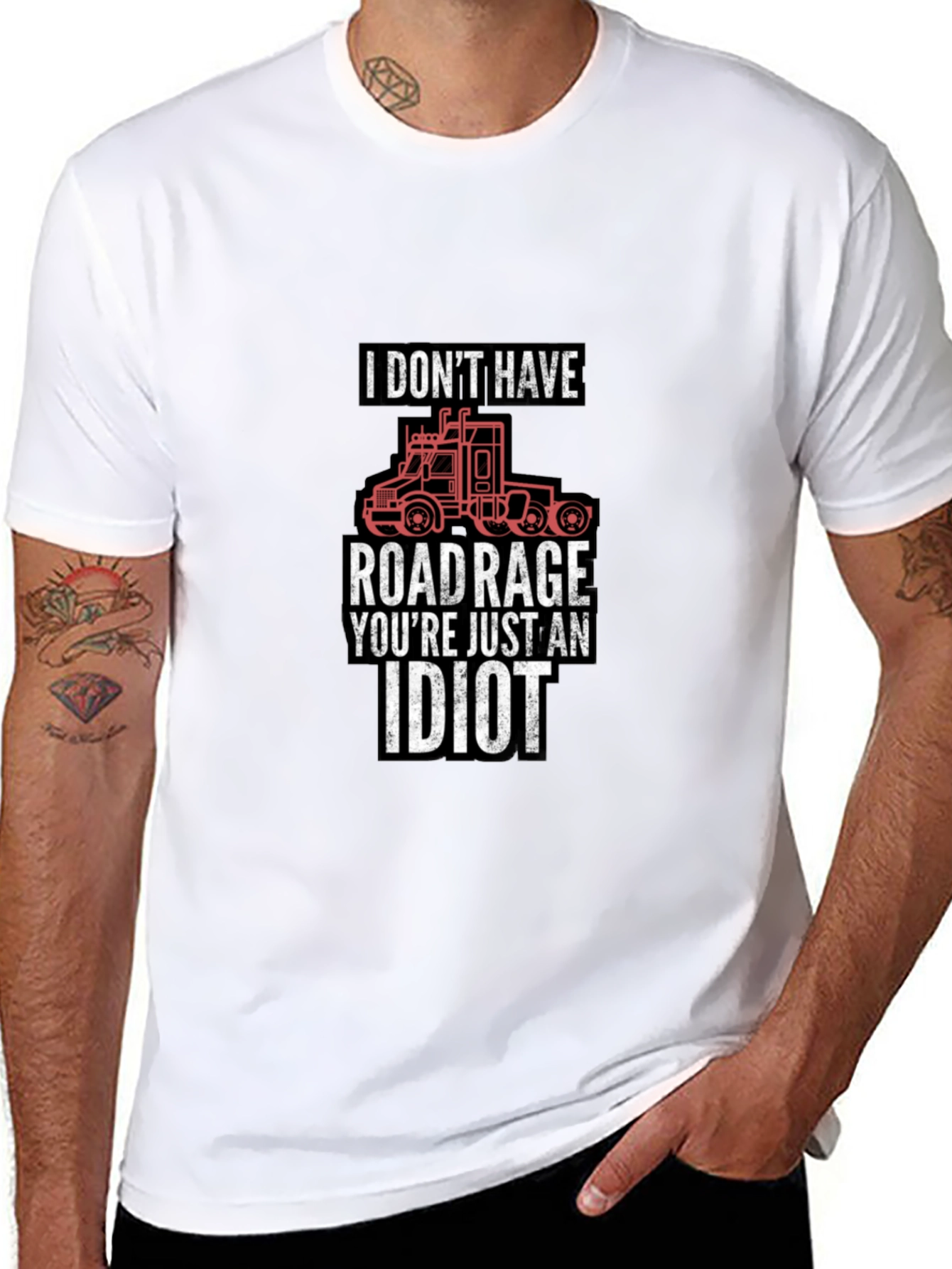 Black Road Rage Trucker T-Shirt: I Don't Have Road Rage view 8