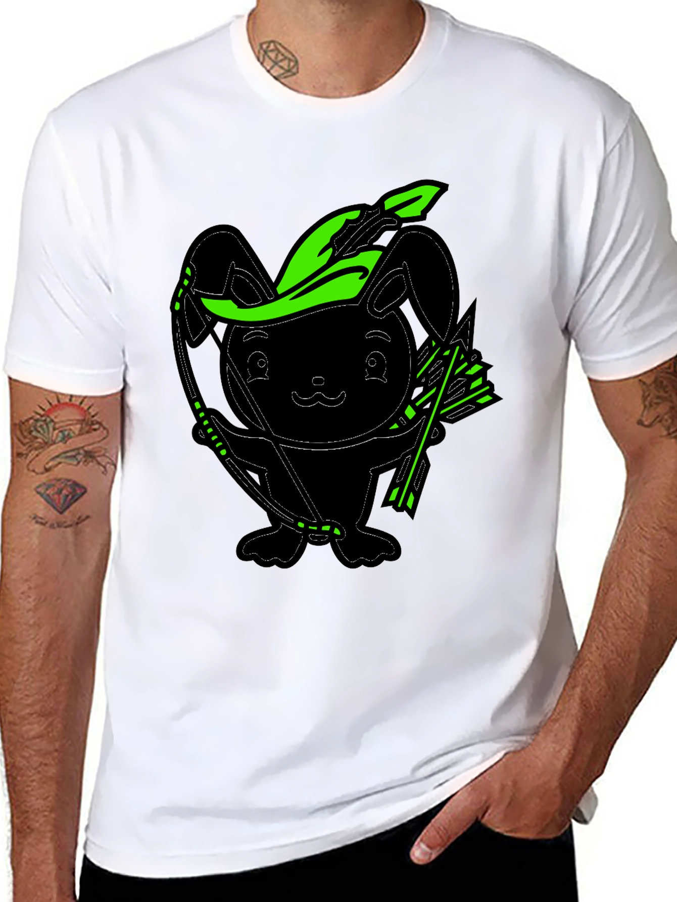 Bunny Archer Graphic Tee - Black - 8