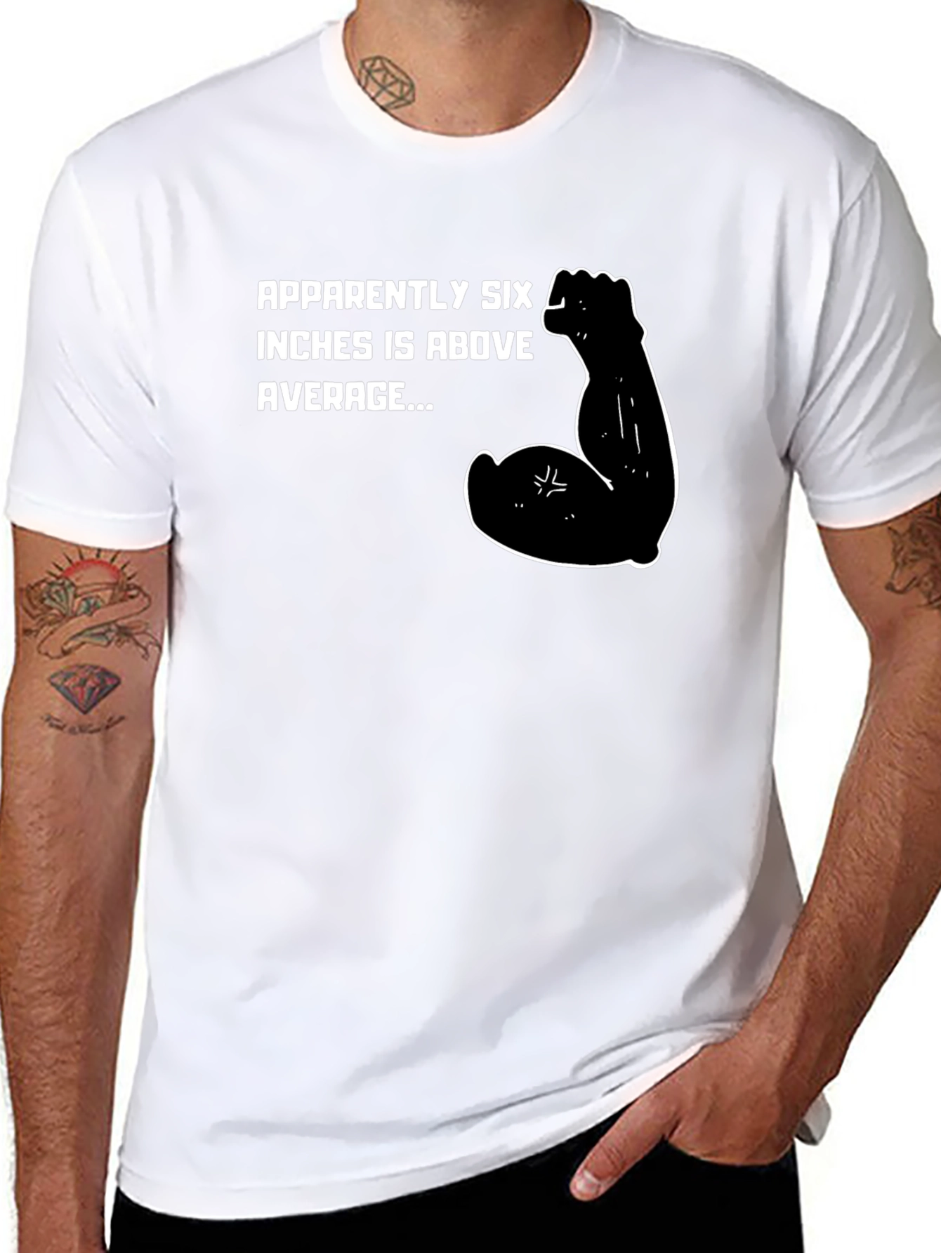 Black Six Inches Above Average Graphic T-Shirt view 8