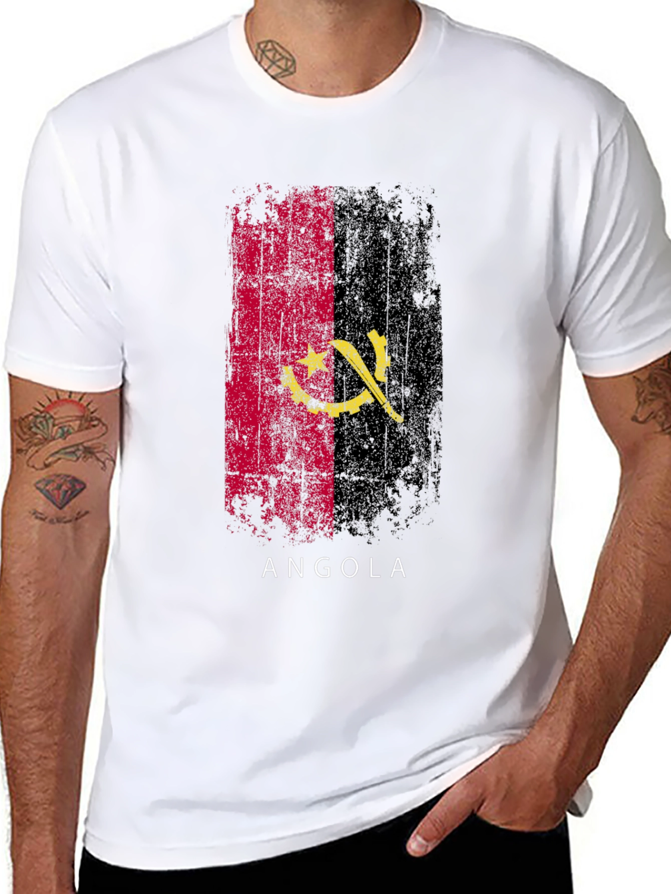 Angola Flag T-Shirt - Black Pride Tee - 8