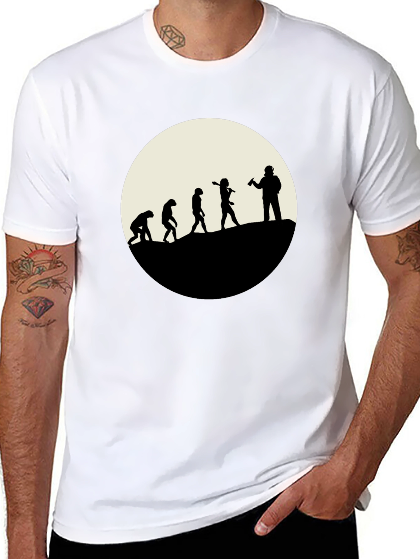 Black Evolution of the Beer Drinker - Black T-Shirt view 8