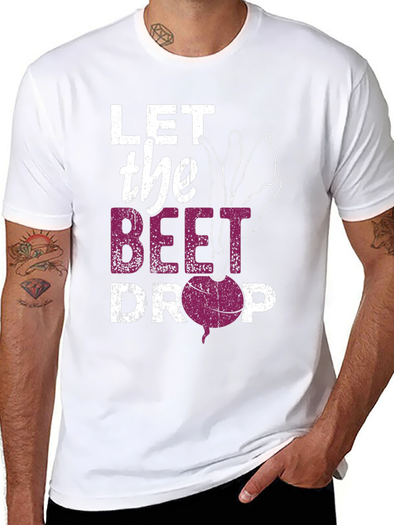 Black Let the Beet Drop Graphic T-Shirt view 8