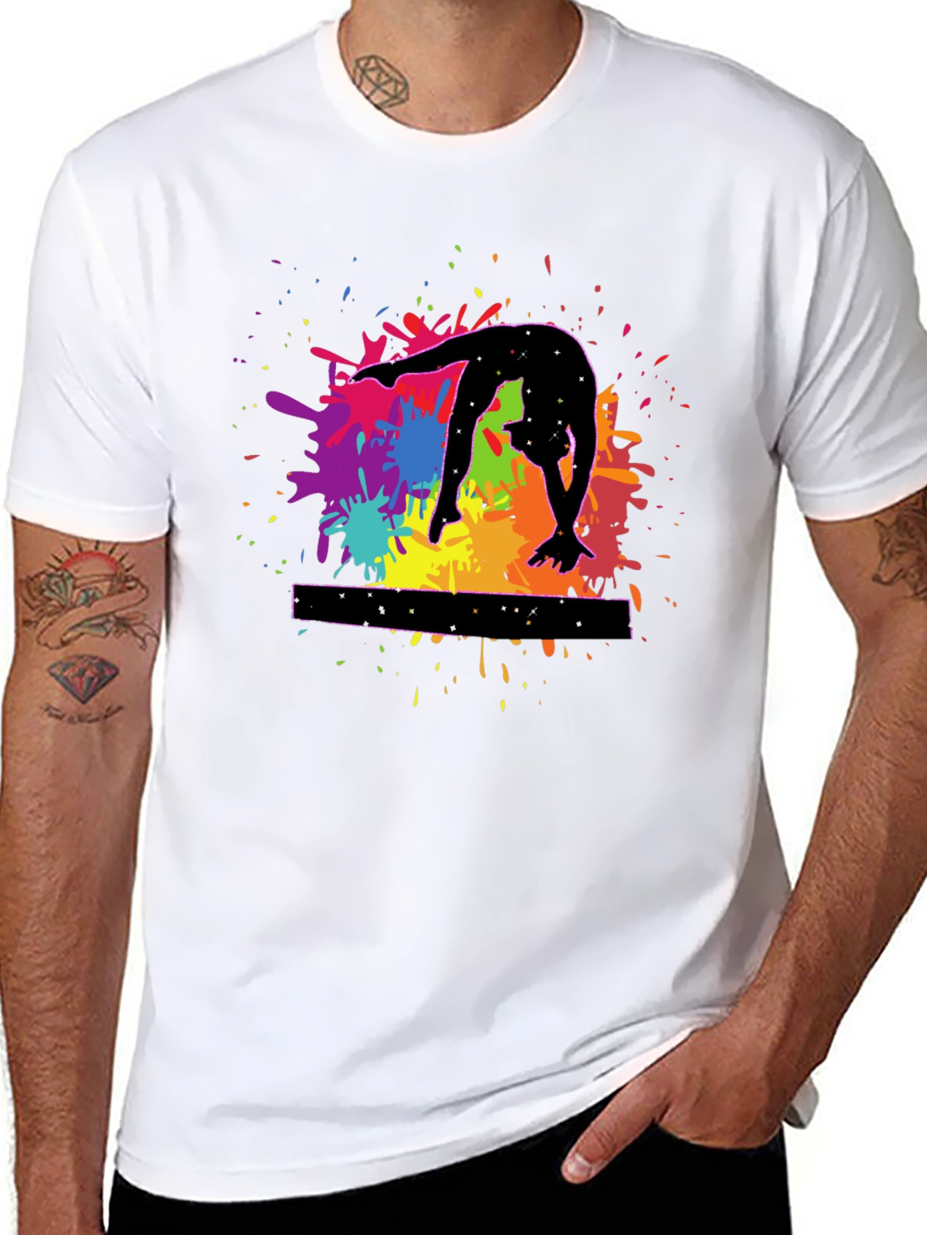 Gymnast Splash T-Shirt - Balance Beam Tee - 8