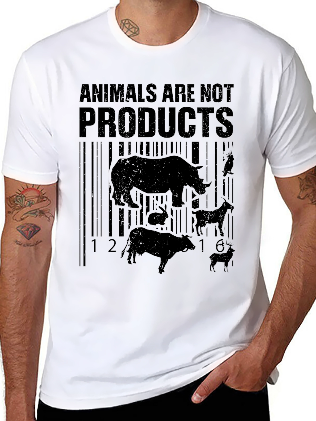 Black Animals Are Not Products Graphic Tee view 8