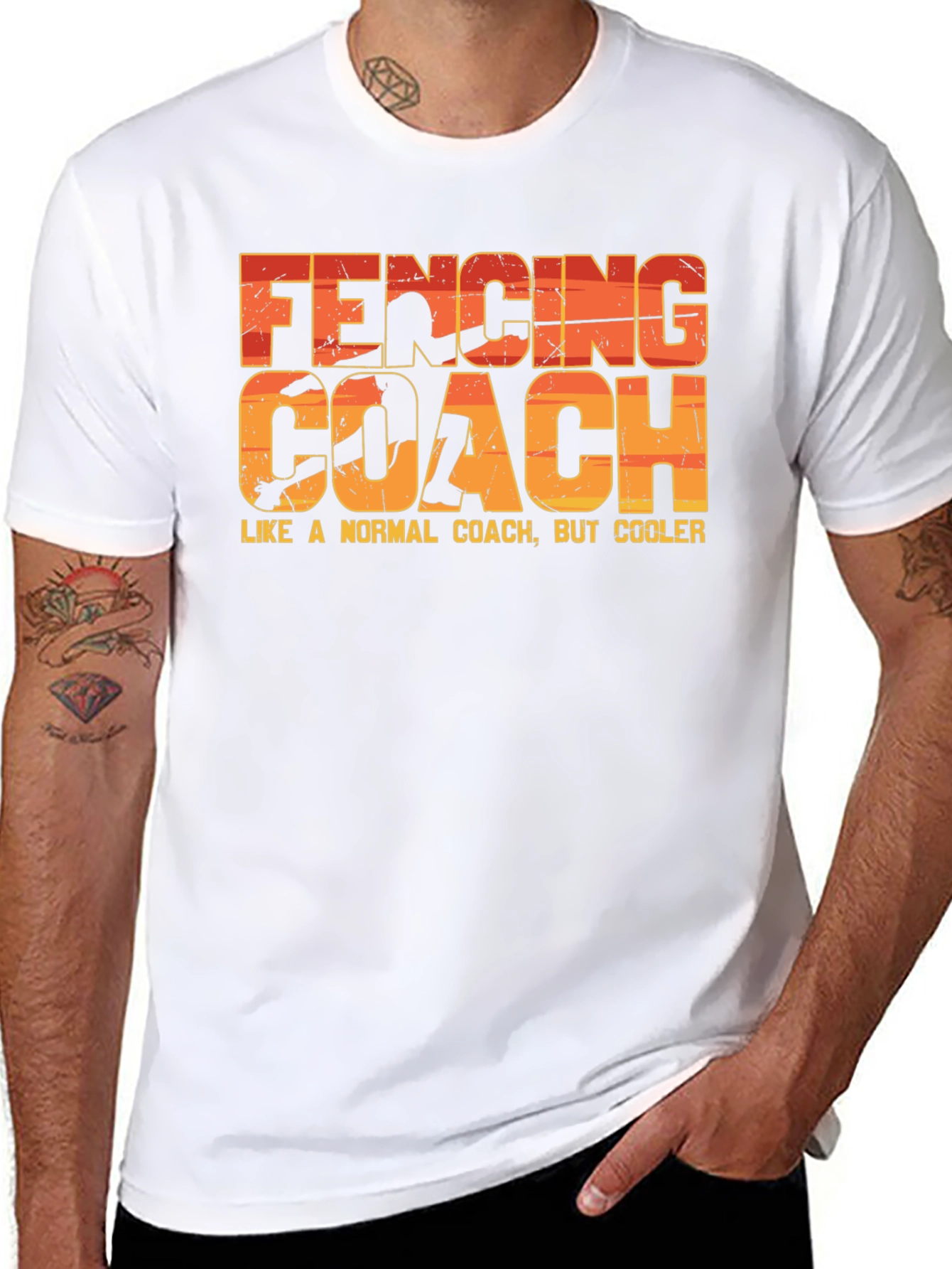 Black Fencing Coach T-Shirt - Like a Normal Coach But Cooler! view 8