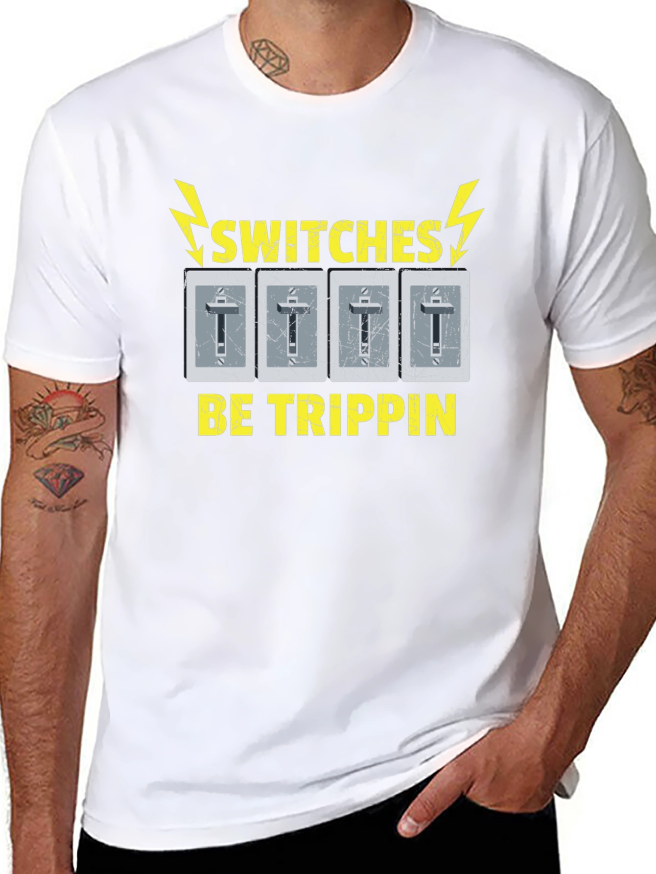 Black Switches Be Trippin' Funny Graphic T-Shirt view 8