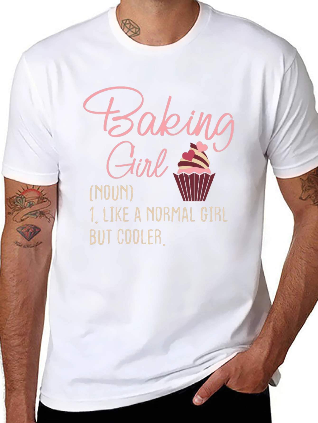 Black Baking Girl T-Shirt - Cool Baker Definition Tee view 8