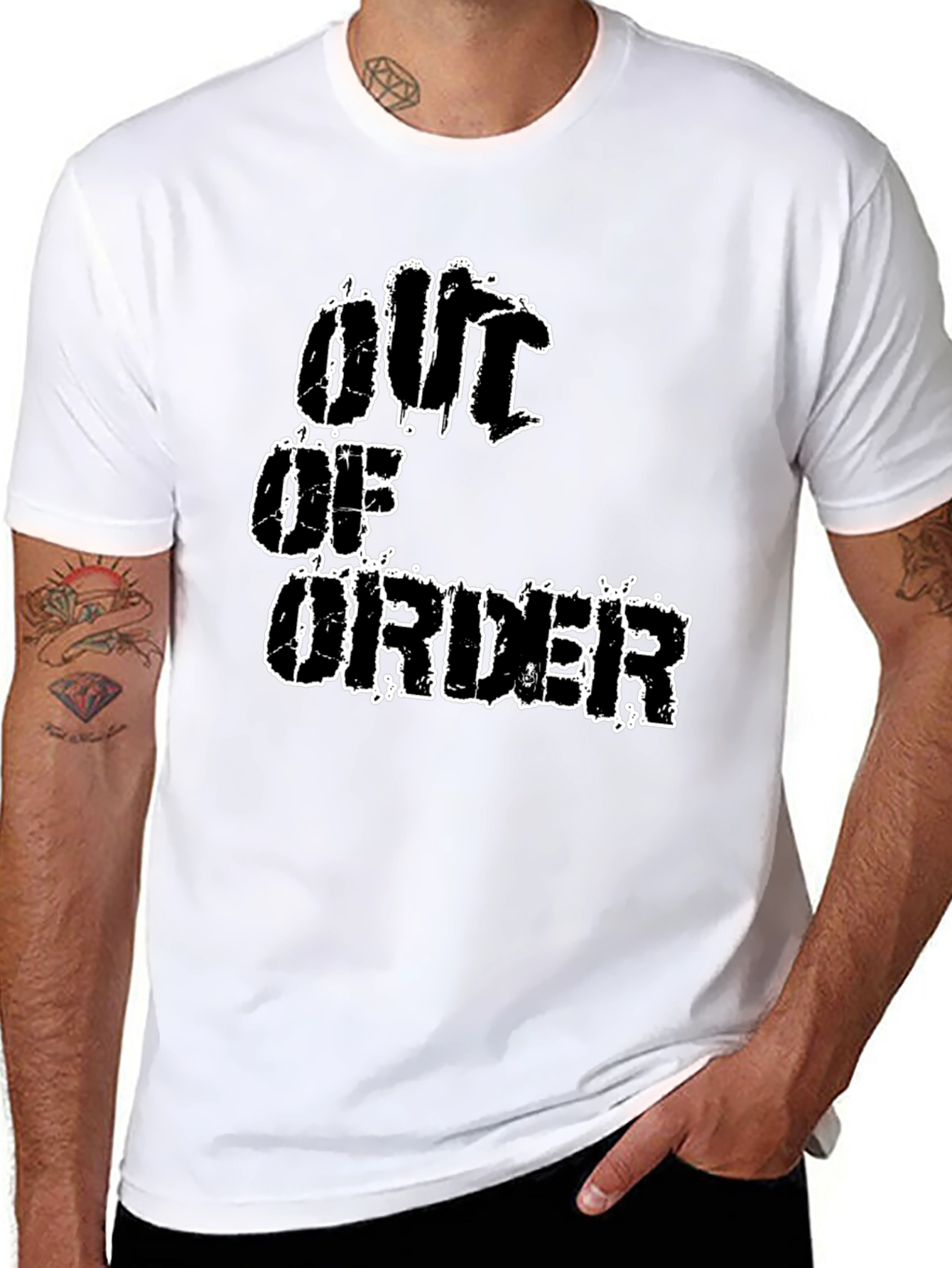 Black Out Of Order Graphic T-Shirt - Black view 8
