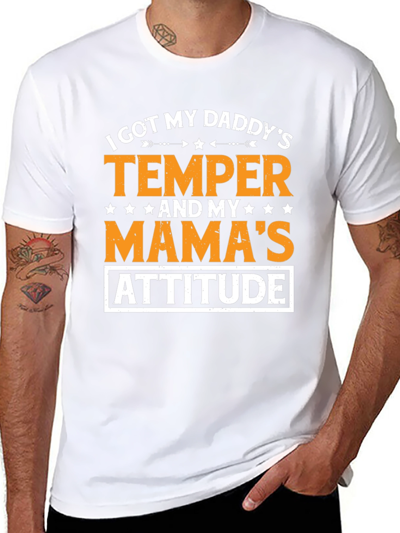 Black Daddy's Temper, Mama's Attitude T-Shirt view 8