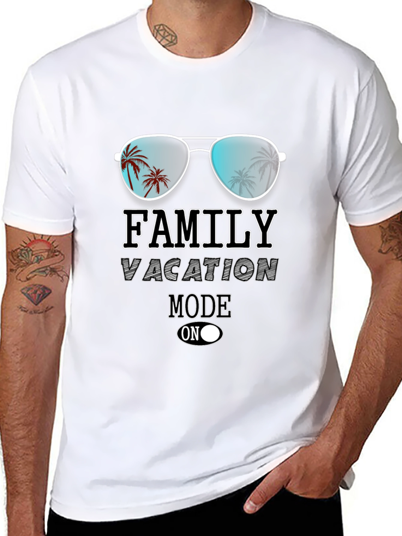 Black Family Vacation Mode On Graphic T-Shirt view 8