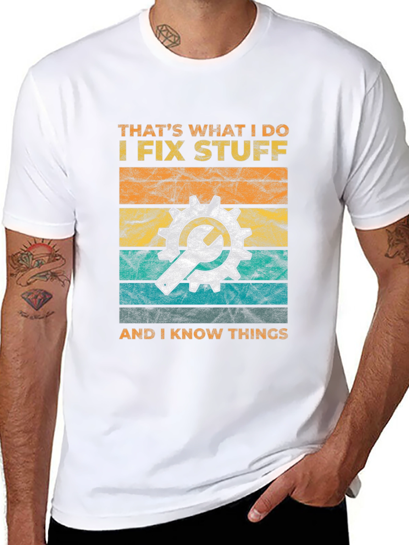 Black I Fix Stuff Graphic T-Shirt - Mechanic Humor Tee view 8