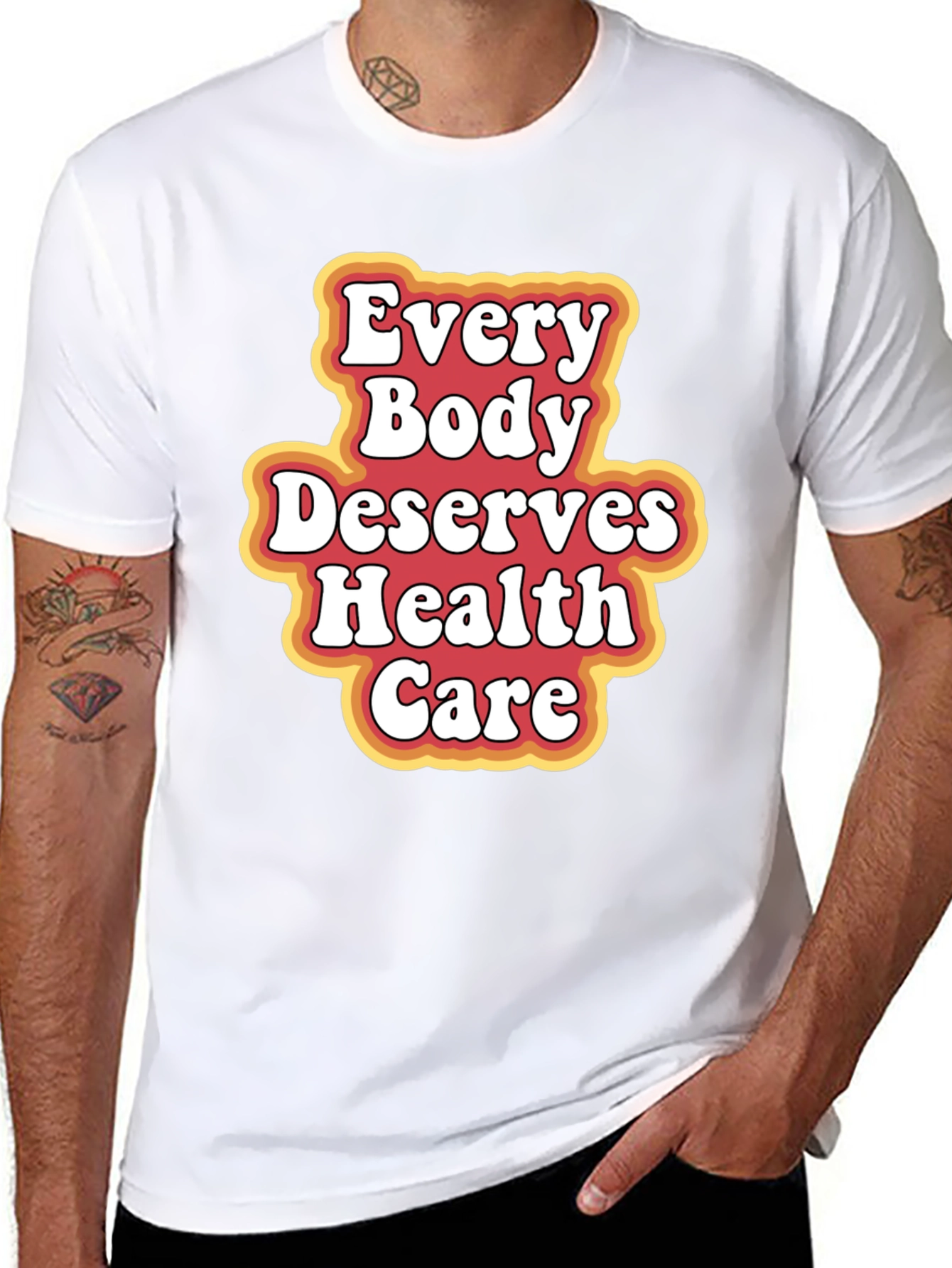 Black Every Body Deserves Health Care T-Shirt view 8