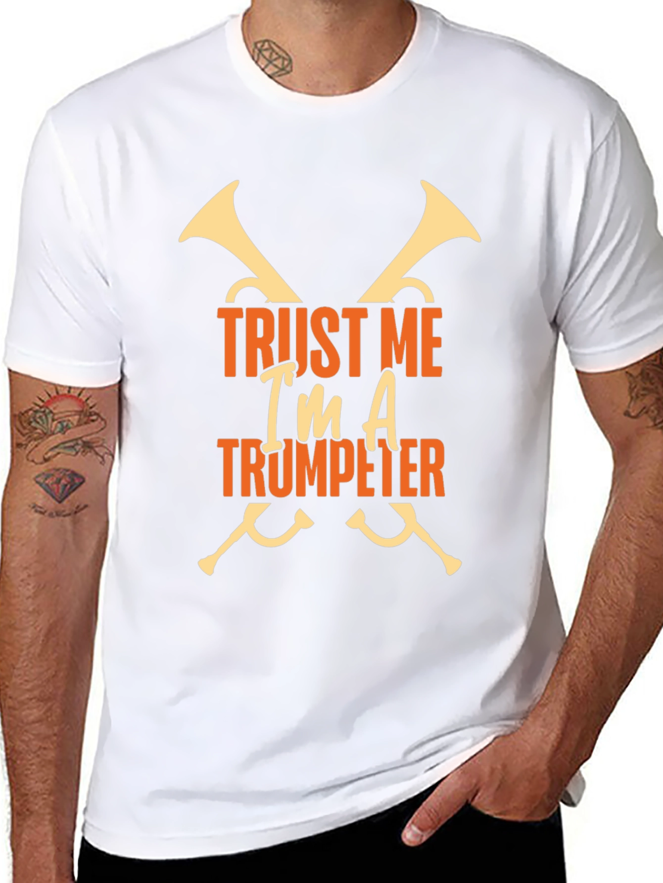 Black Trust Me I'm A Trumpeter Graphic T-Shirt view 8