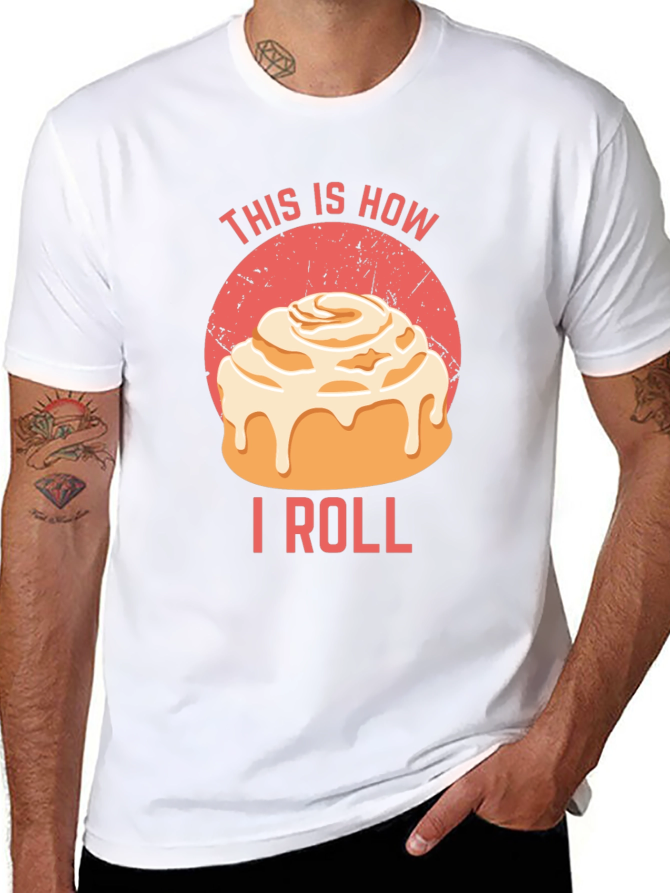 Black This Is How I Roll Cinnamon Roll T-Shirt view 8