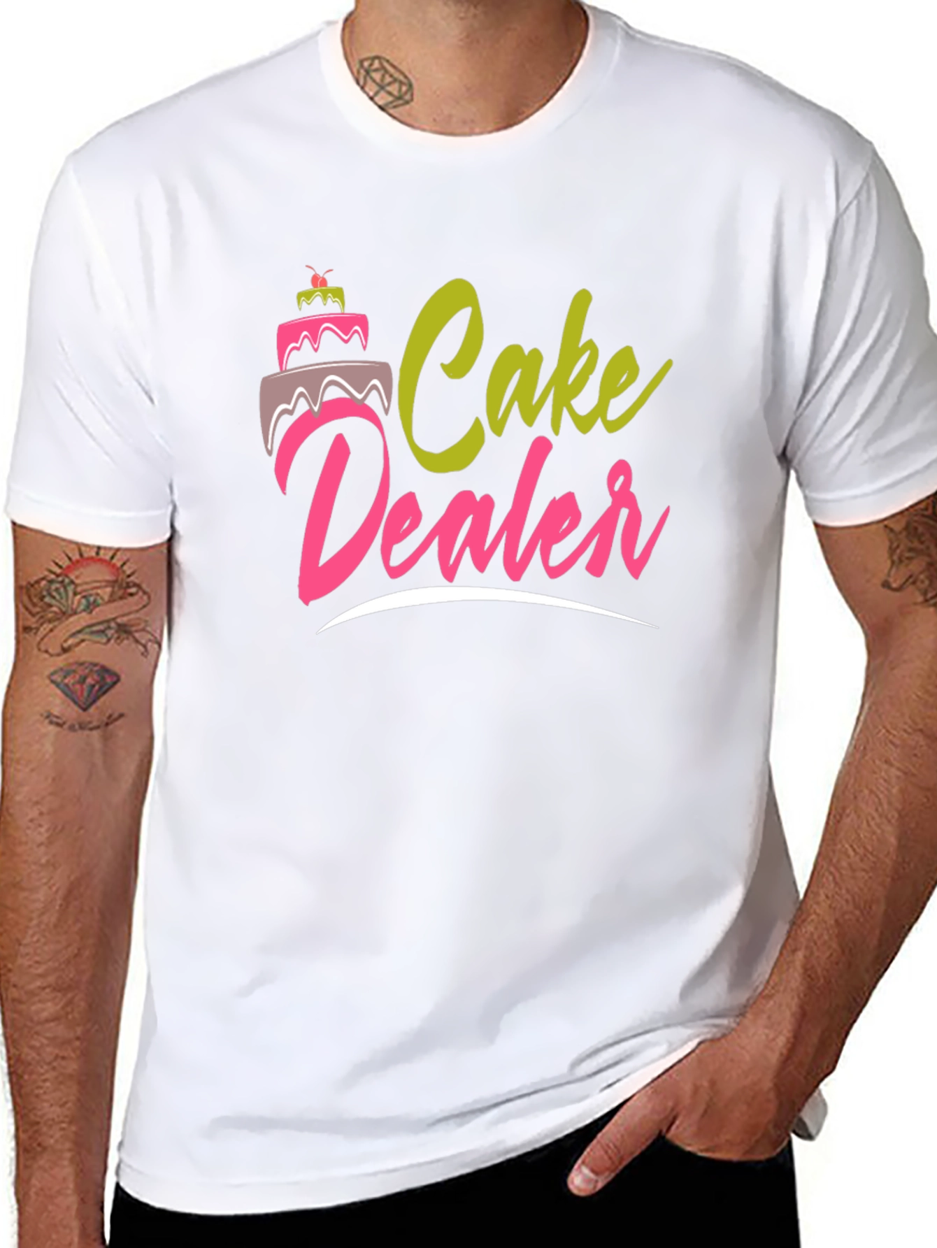 Black Cake Dealer Graphic T-Shirt - Funny Baker Tee view 8