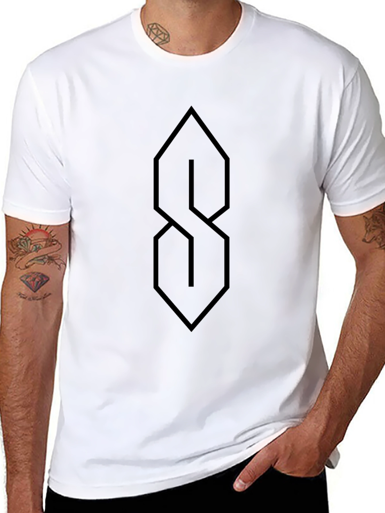 Black Retro Black "S" Graphic Tee - Cool Streetwear Style view 8