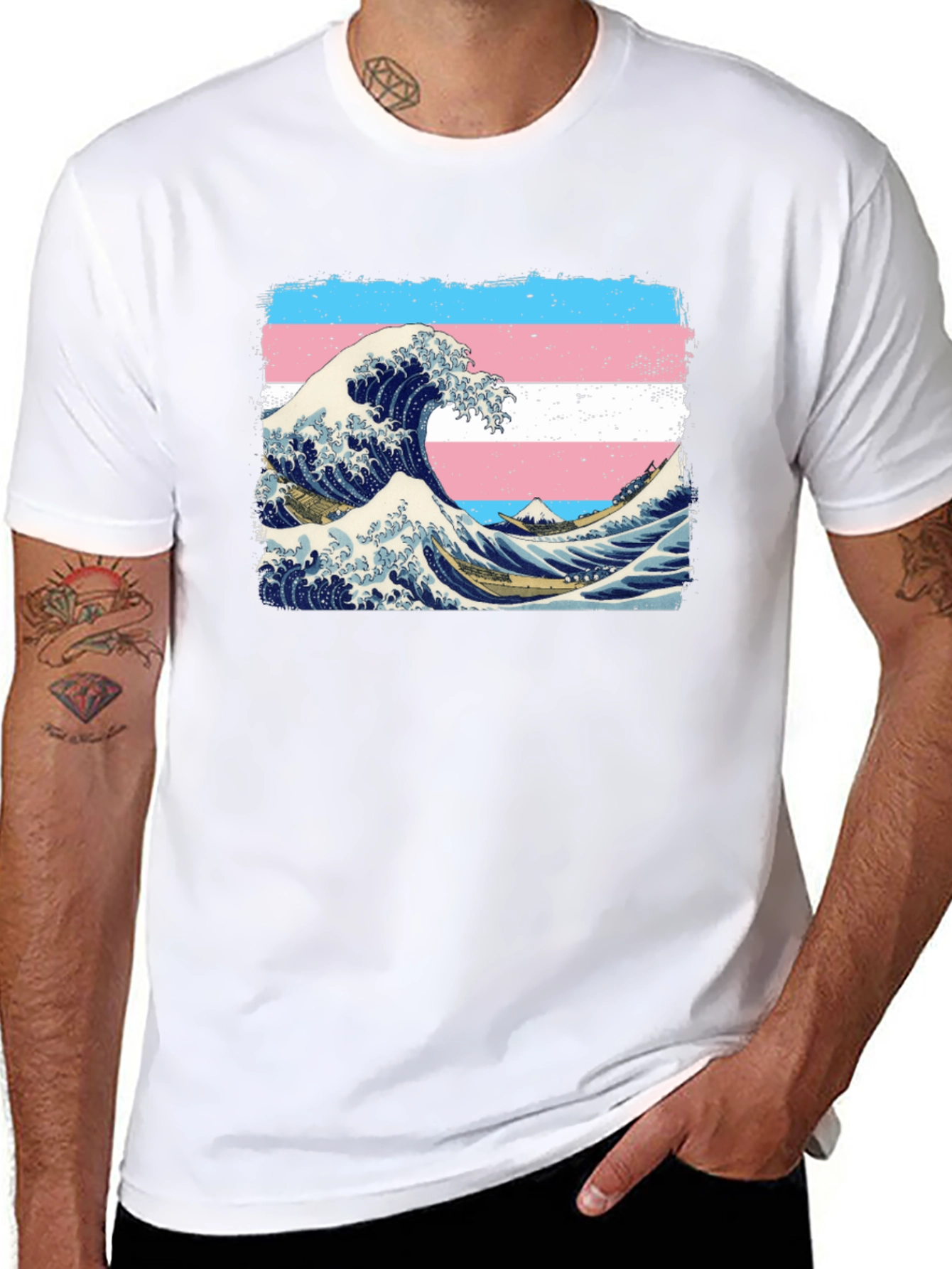 Black Transgender Wave T-Shirt view 8