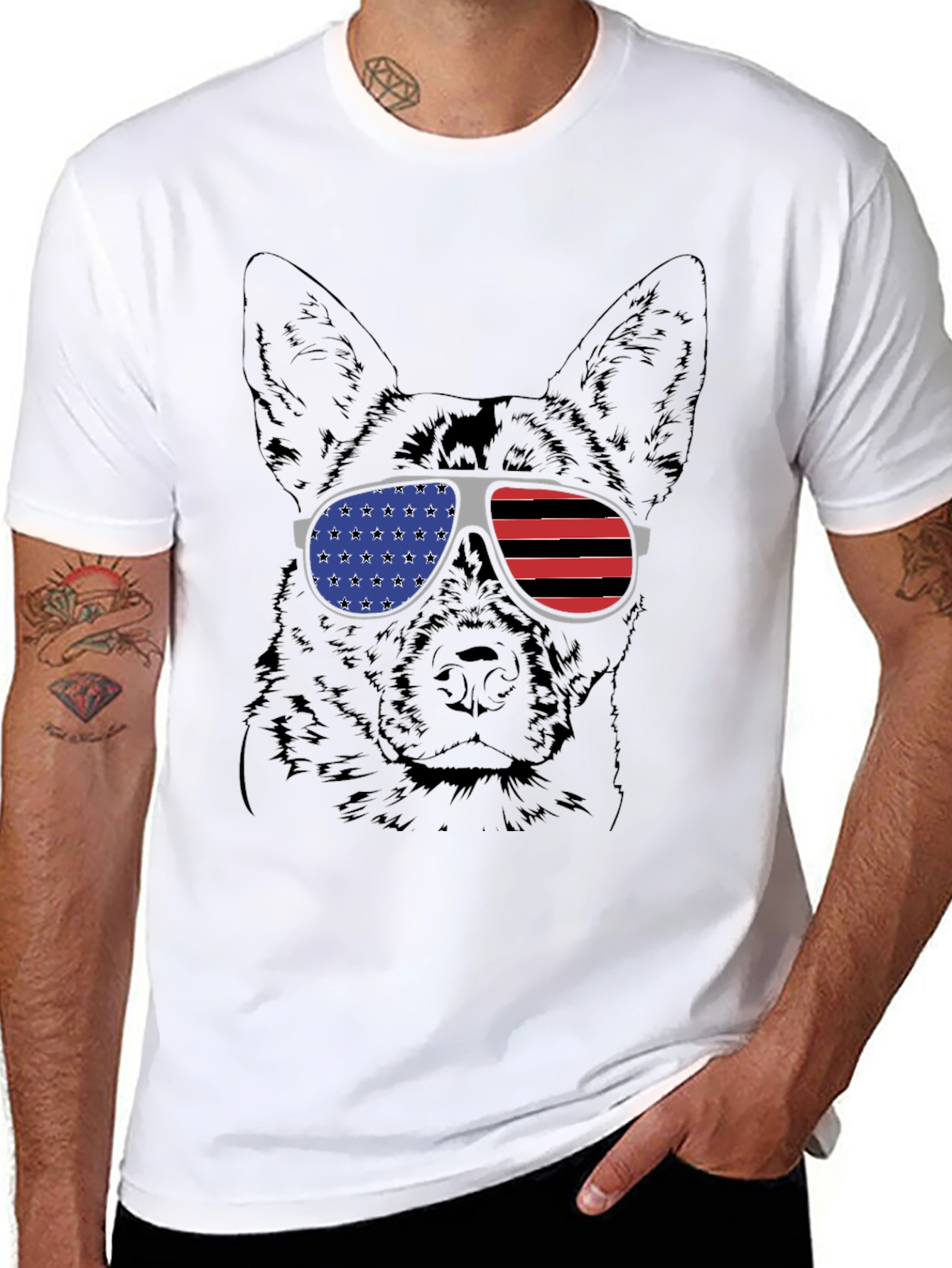 Patriotic Dog Graphic Tee - 8