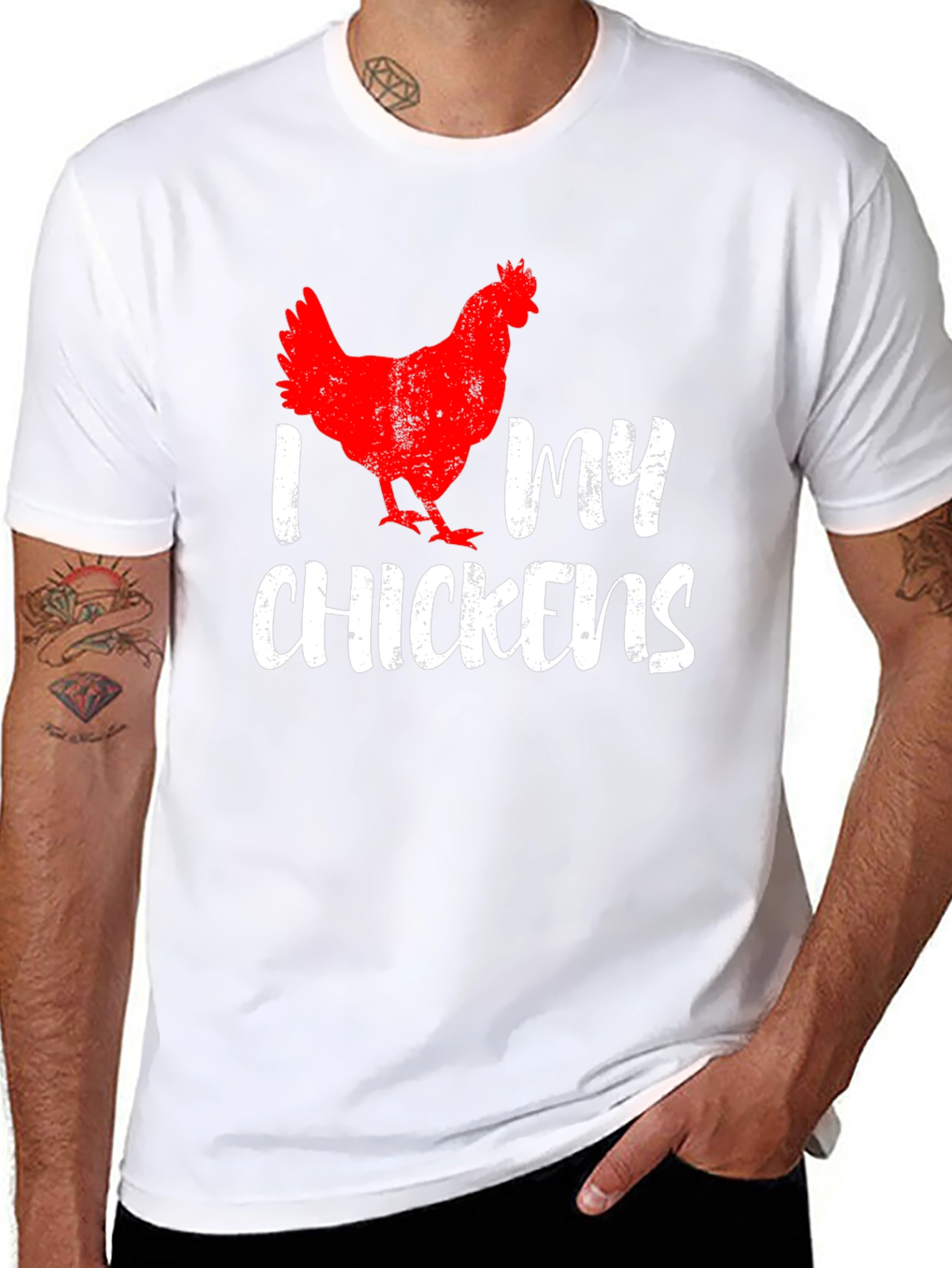 Black I Love My Chickens T-Shirt - Black view 8