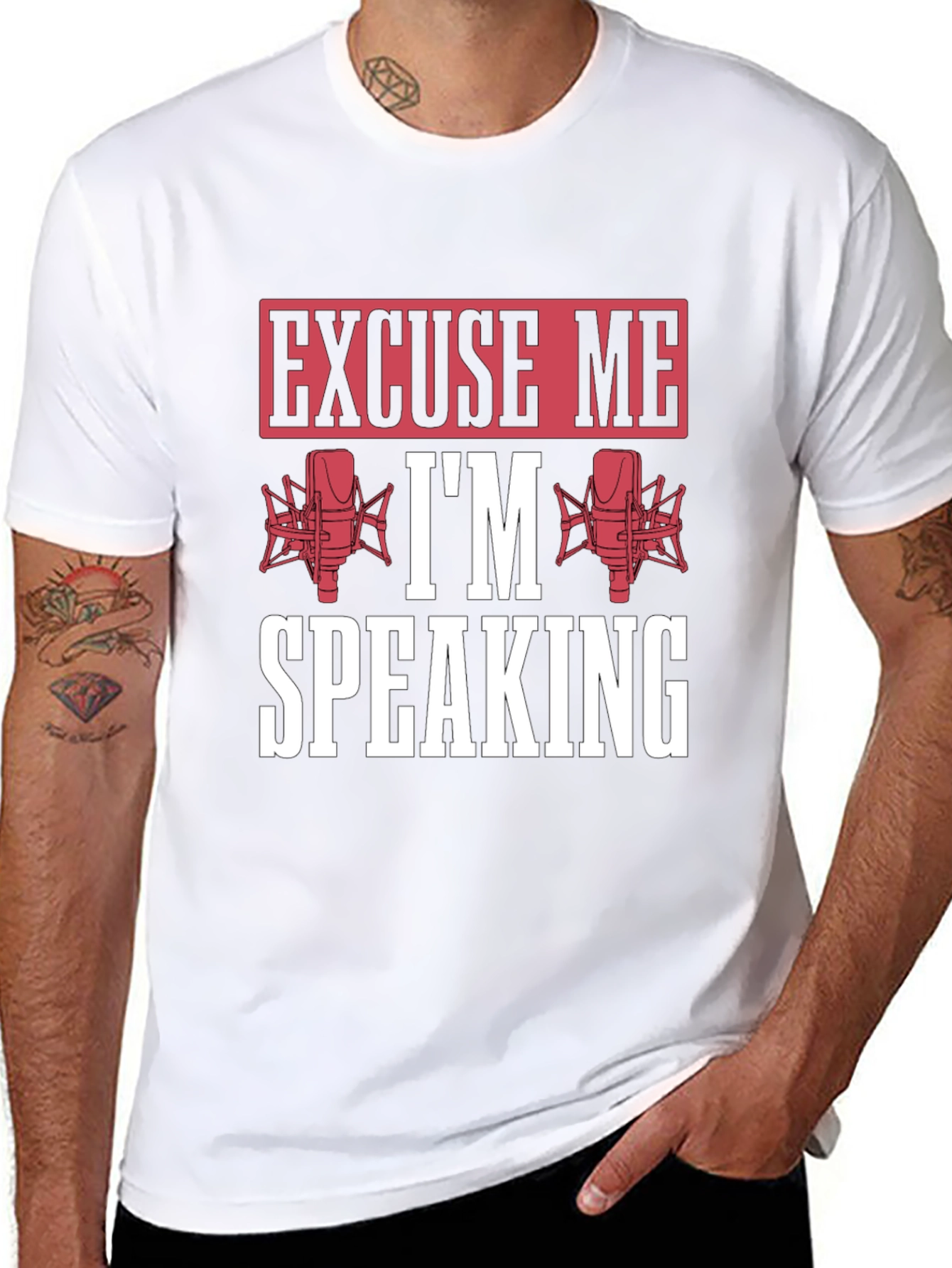 Black Excuse Me I'm Speaking Graphic T-Shirt view 8