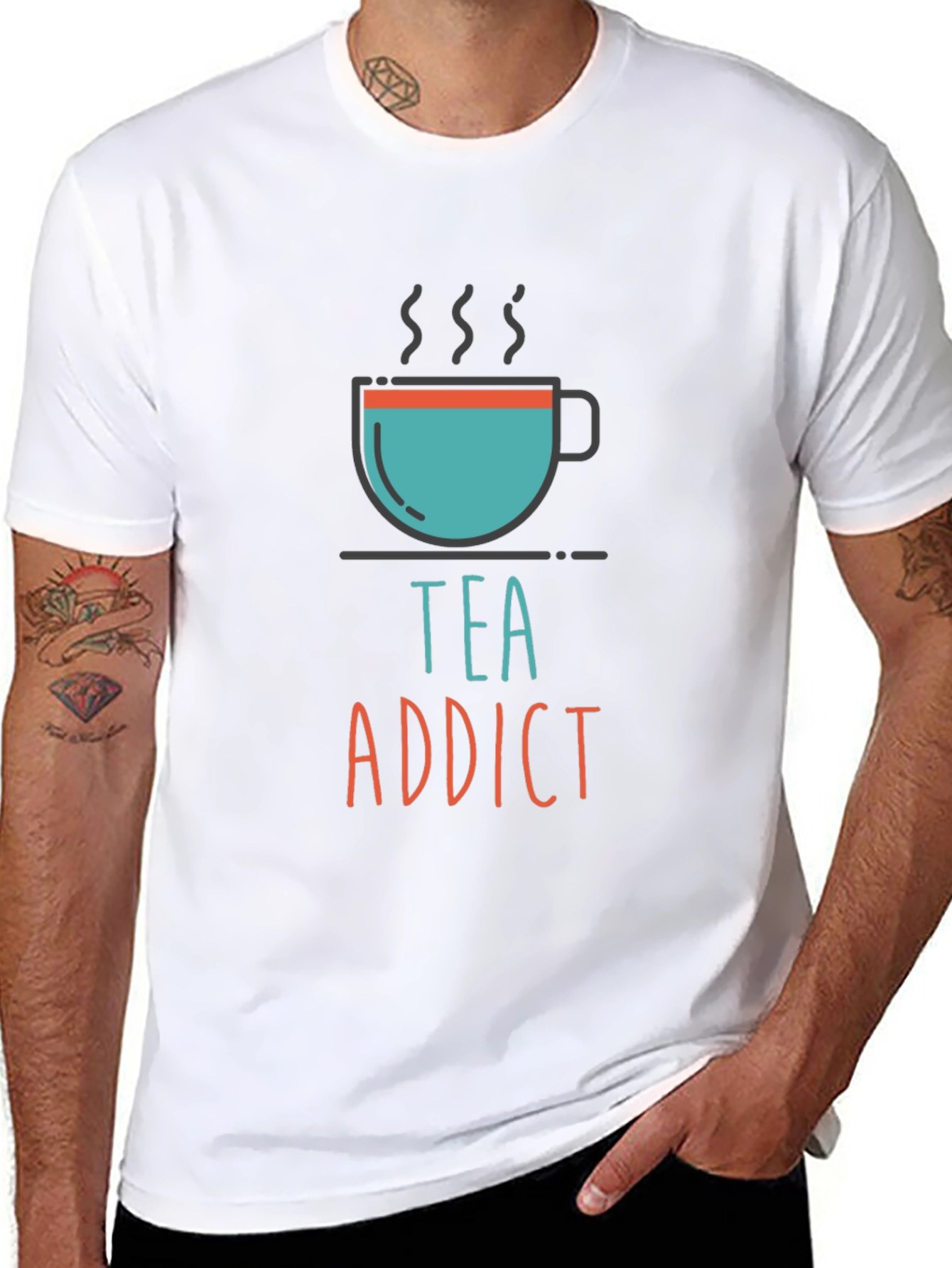 Black Tea Addict Graphic Tee - Unisex Casual T-Shirt view 8