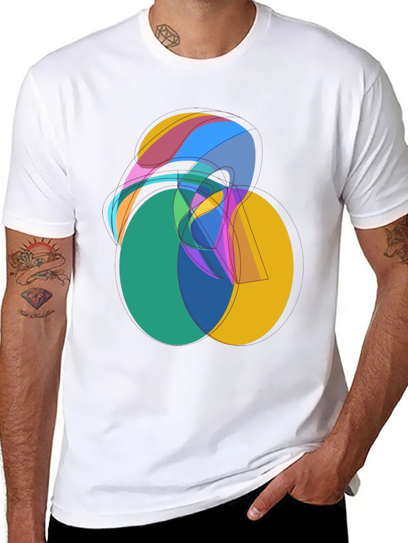 Abstract Graphic Tee - Modern Art Shirt - 8