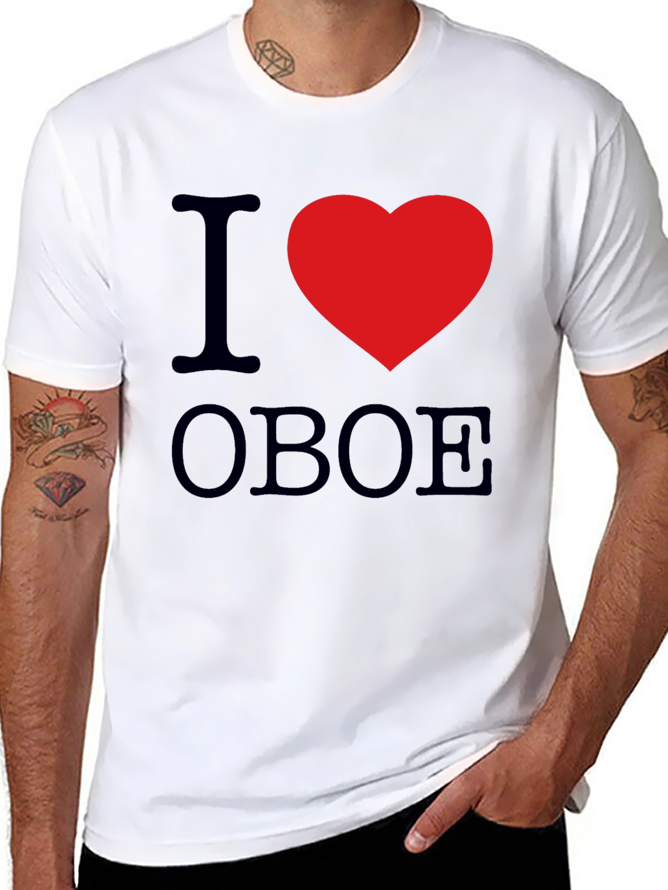 Black I Heart Oboe Black T-Shirt view 8