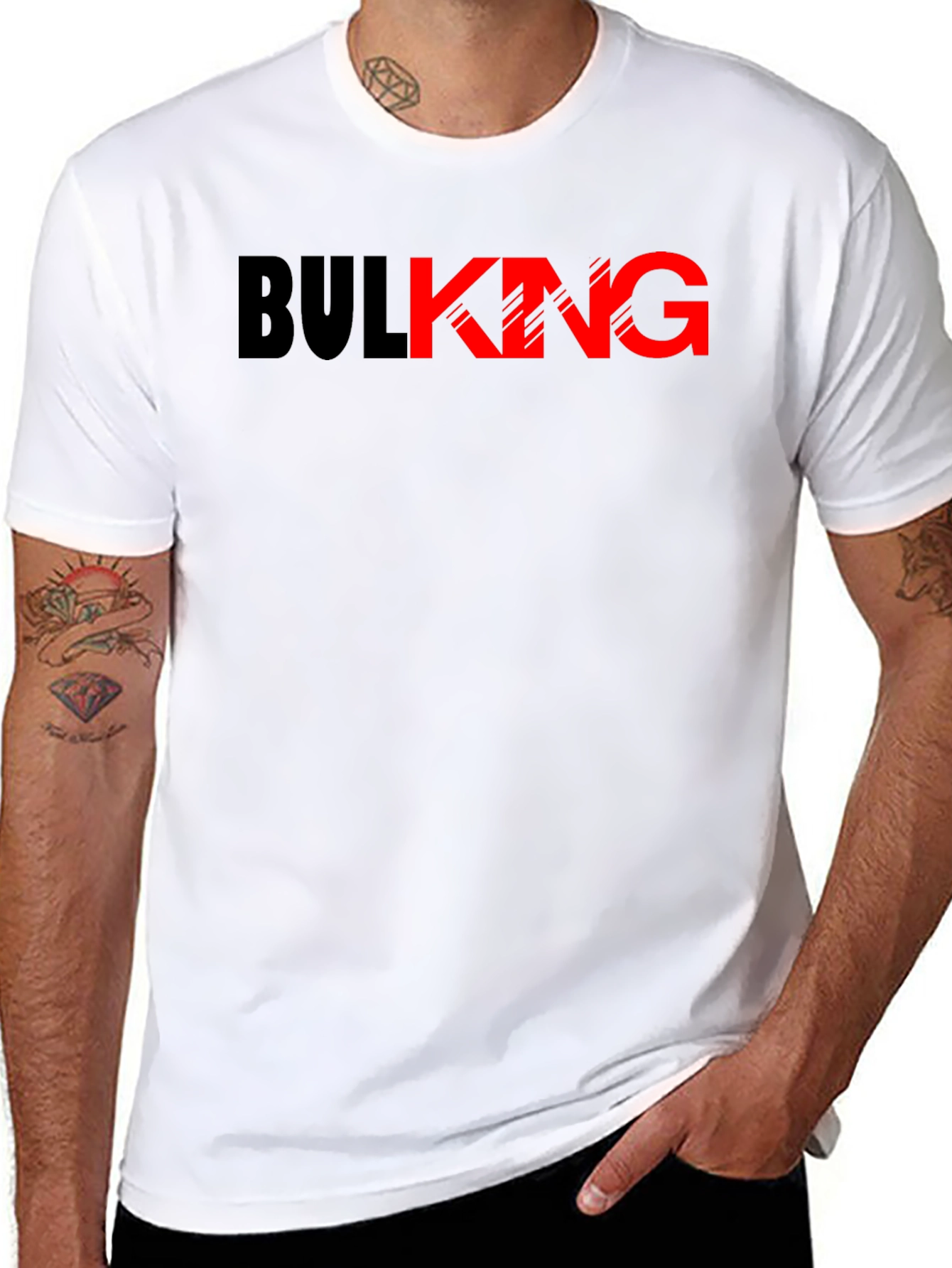 Black Bulking Graphic Tee - Black & Red view 8