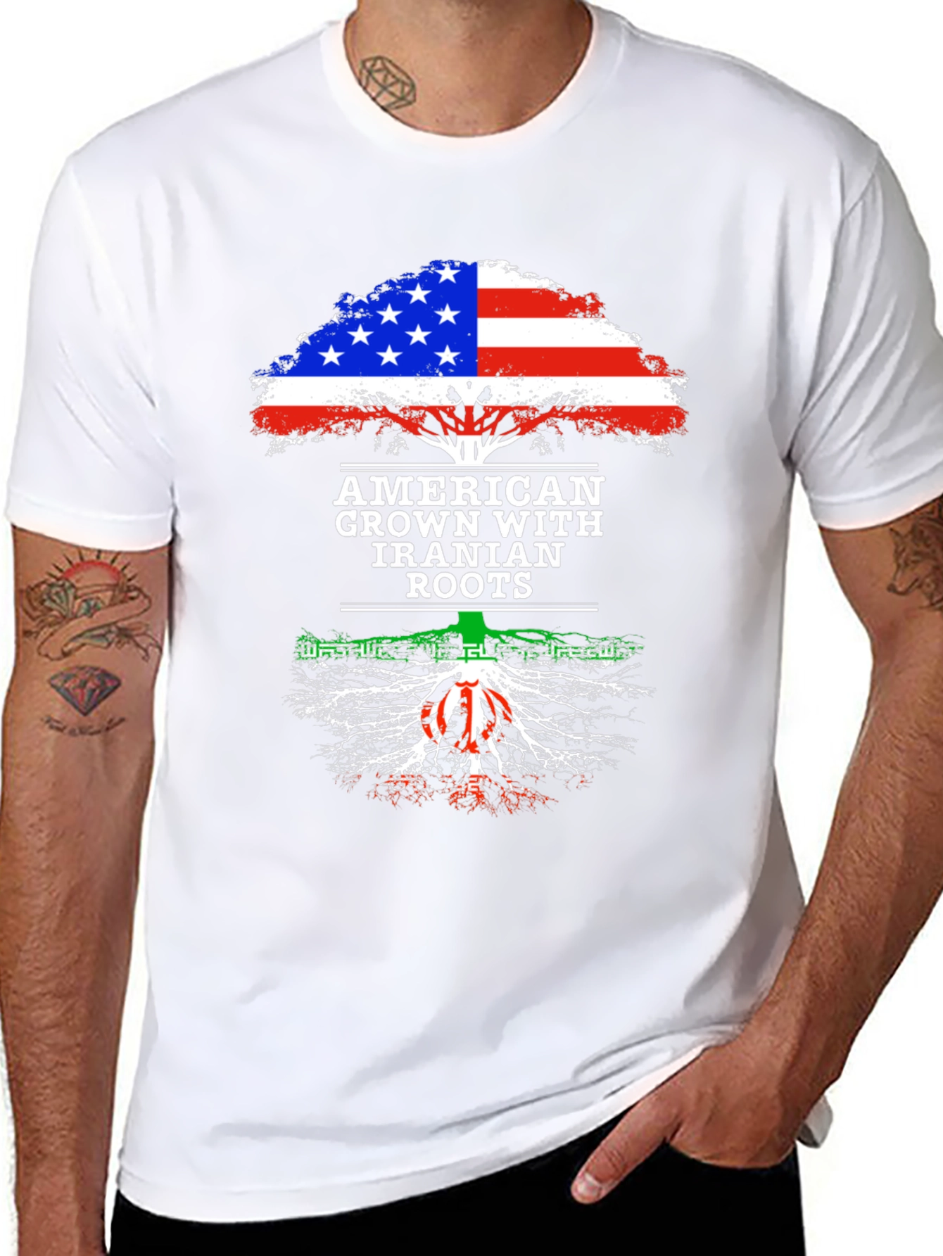 Black American Grown Iranian Roots T-Shirt view 8