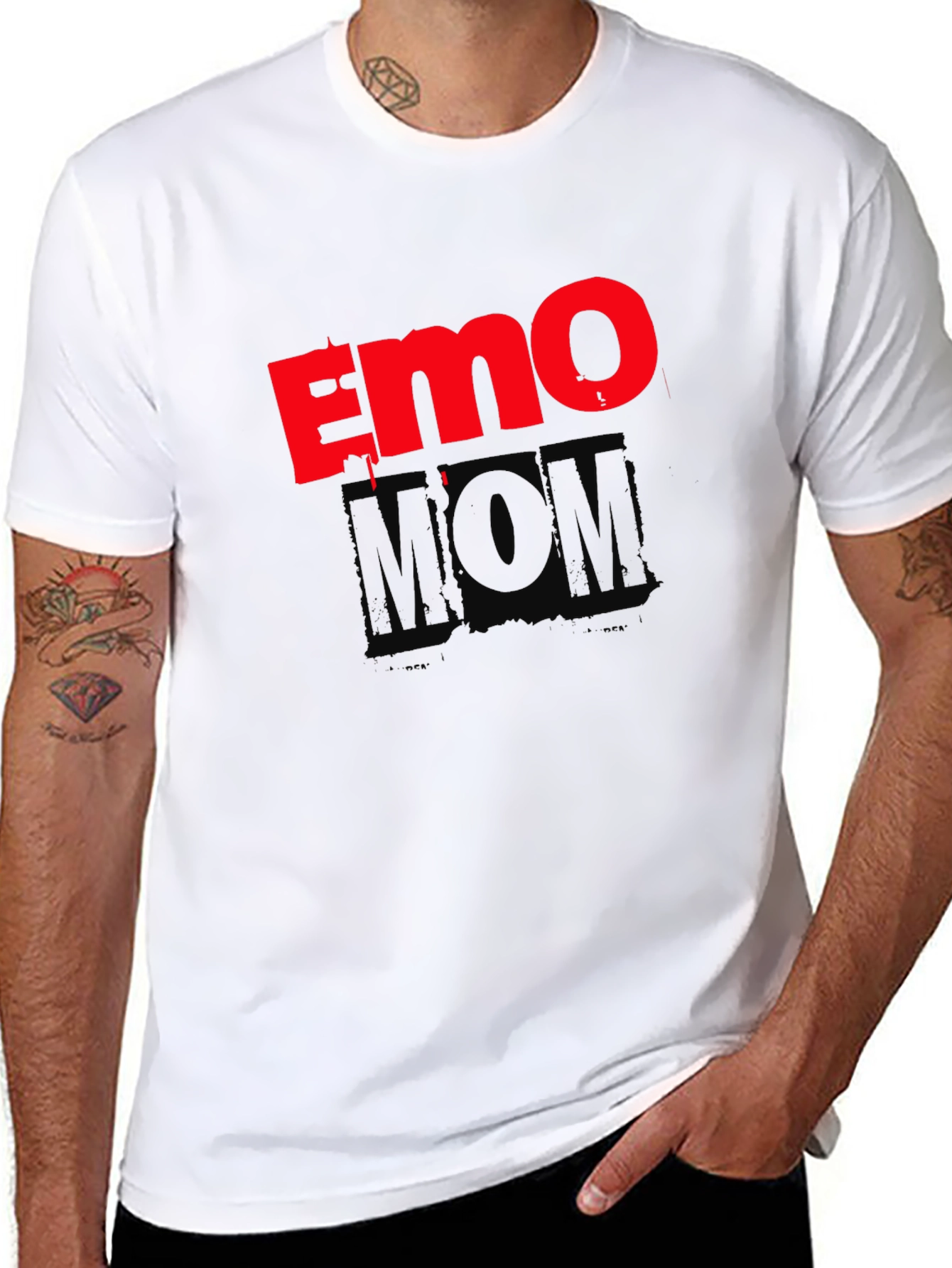 Black Emo Mom Black Graphic T-Shirt view 8
