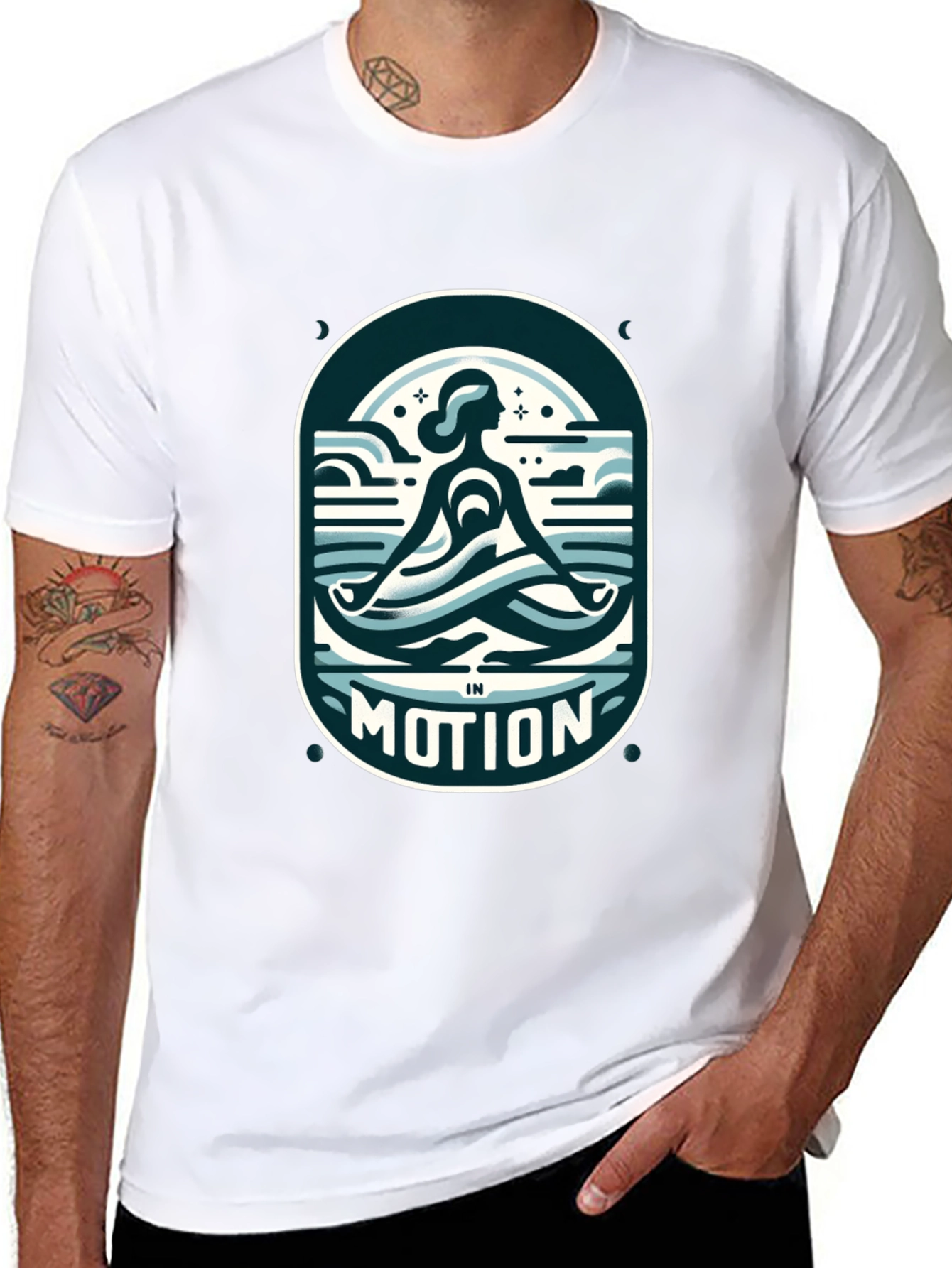Black Motion Graphic Tee - Yoga, Meditation view 8