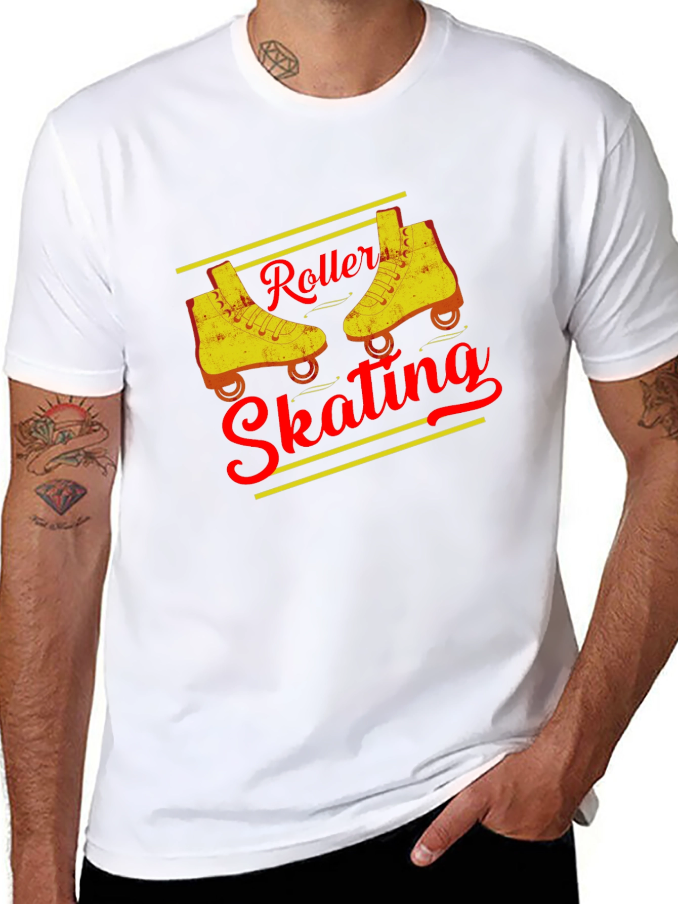 Black Vintage Roller Skating T-Shirt view 8