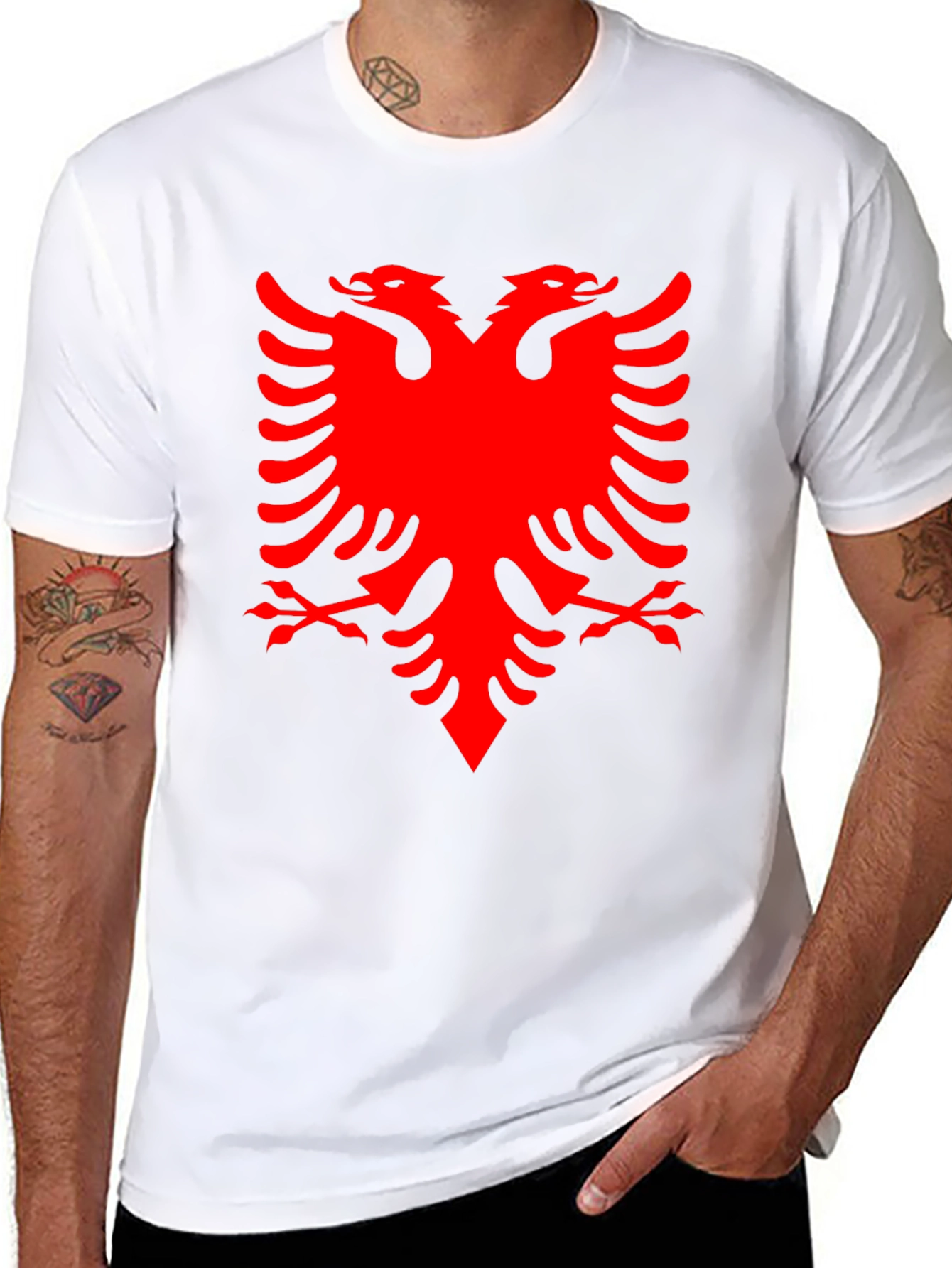Albanian Eagle Graphic Tee - Black - 8
