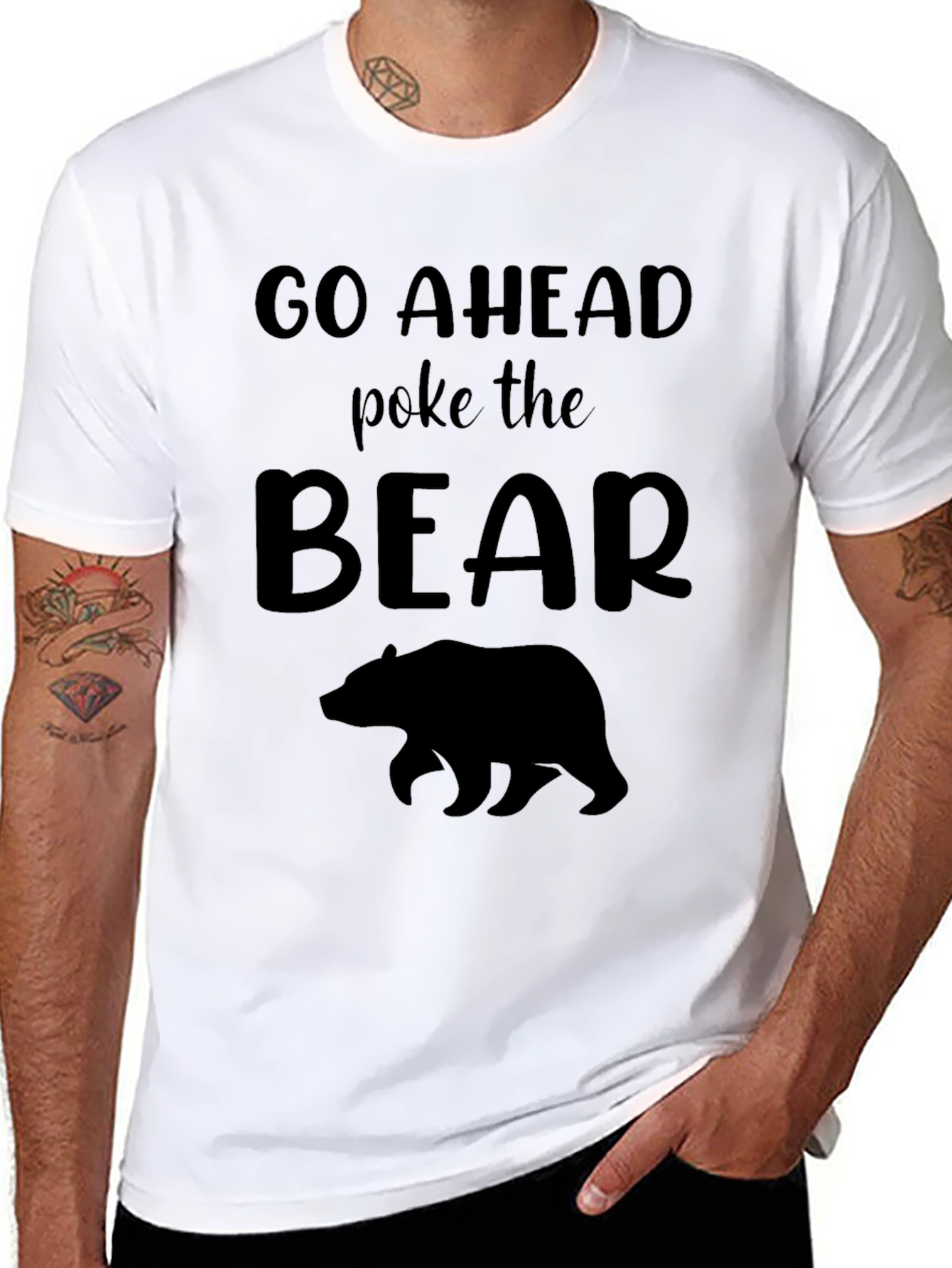 Black Go Ahead Poke the Bear T-Shirt view 8