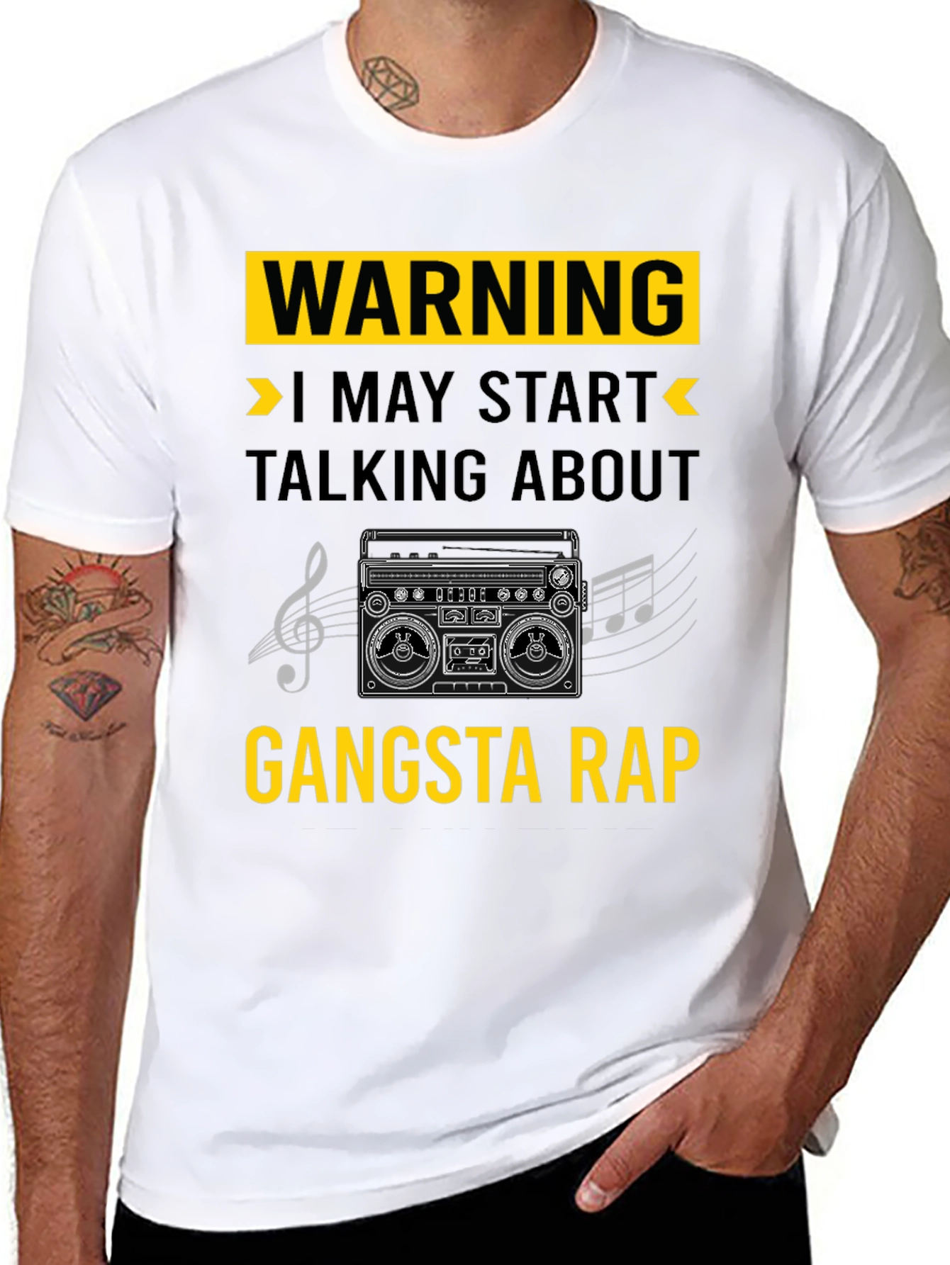 Black Warning May Start Talking Gangsta Rap T-Shirt view 8