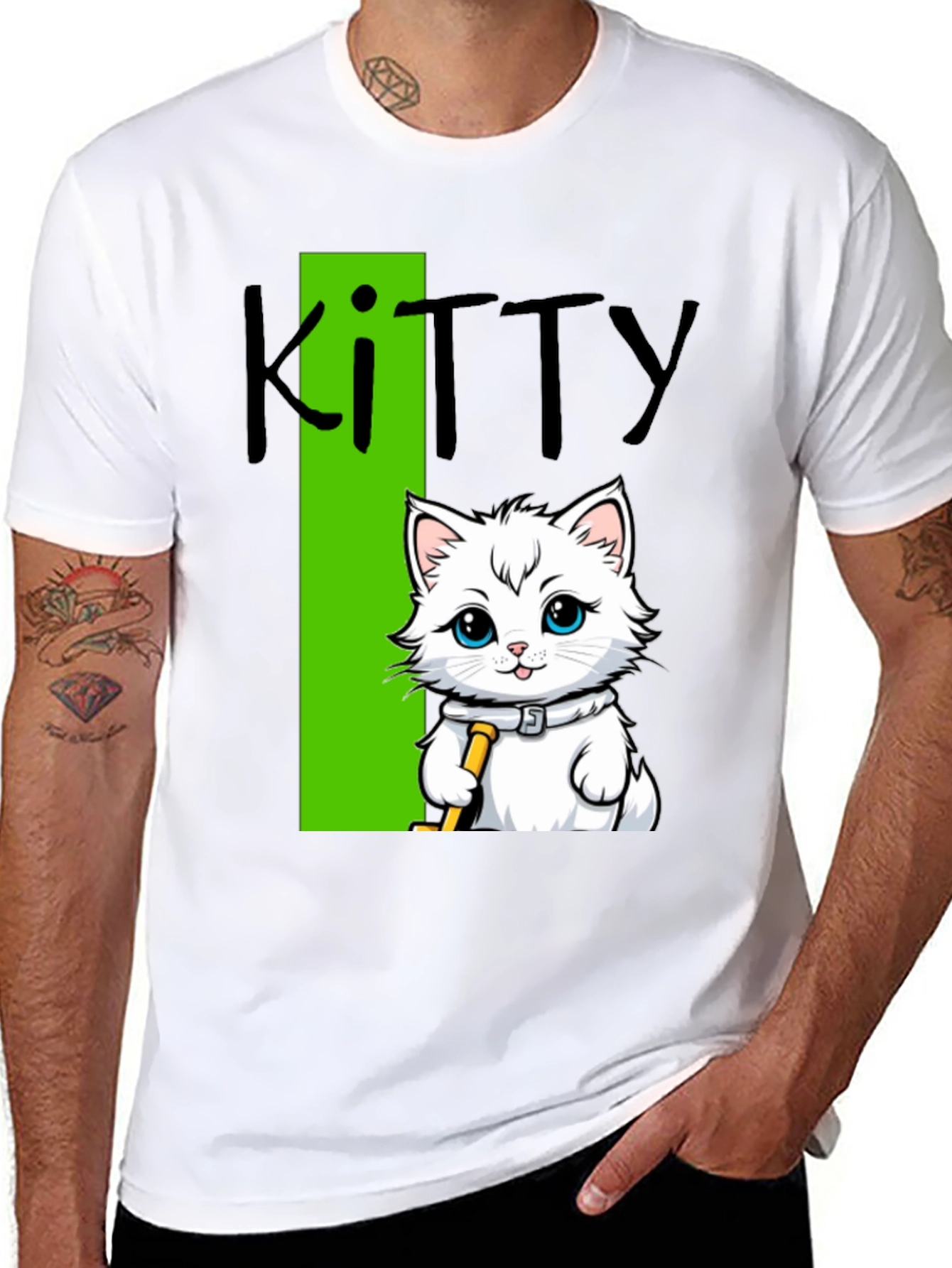 Black Kitty Cat T-Shirt - Fun Novelty Tee view 8
