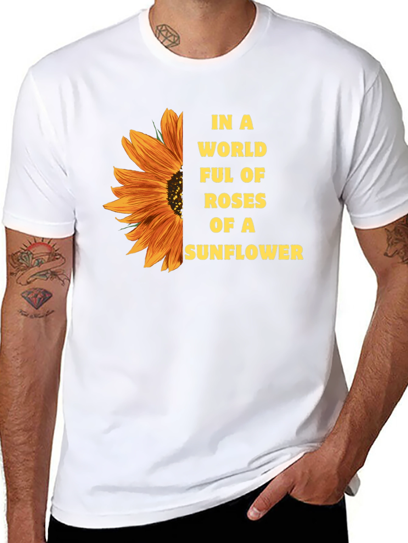 Black Sunflower T-Shirt - Be a Sunflower view 8