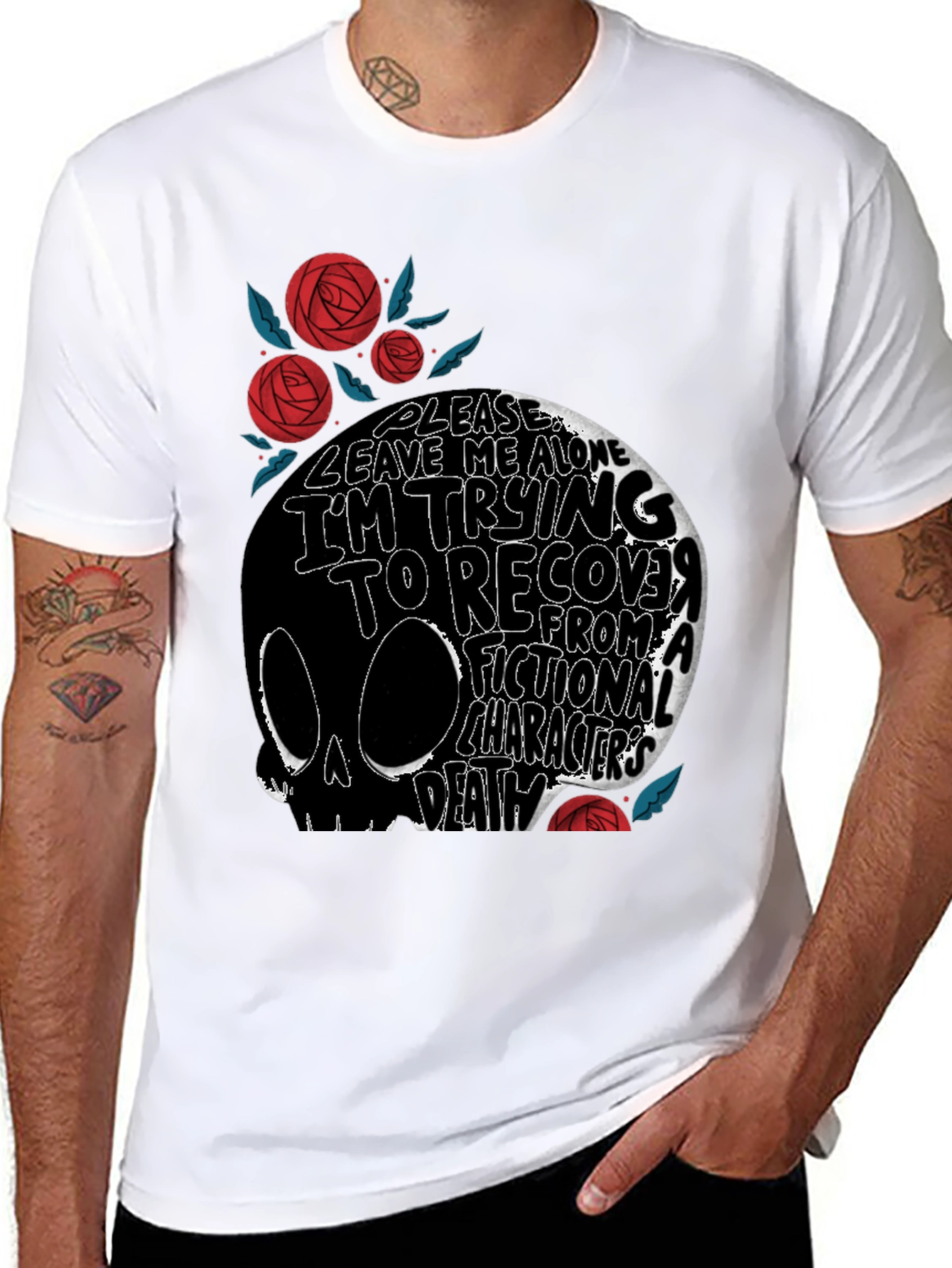 Black Skull Graphic T-Shirt: Fictional Character Death view 8