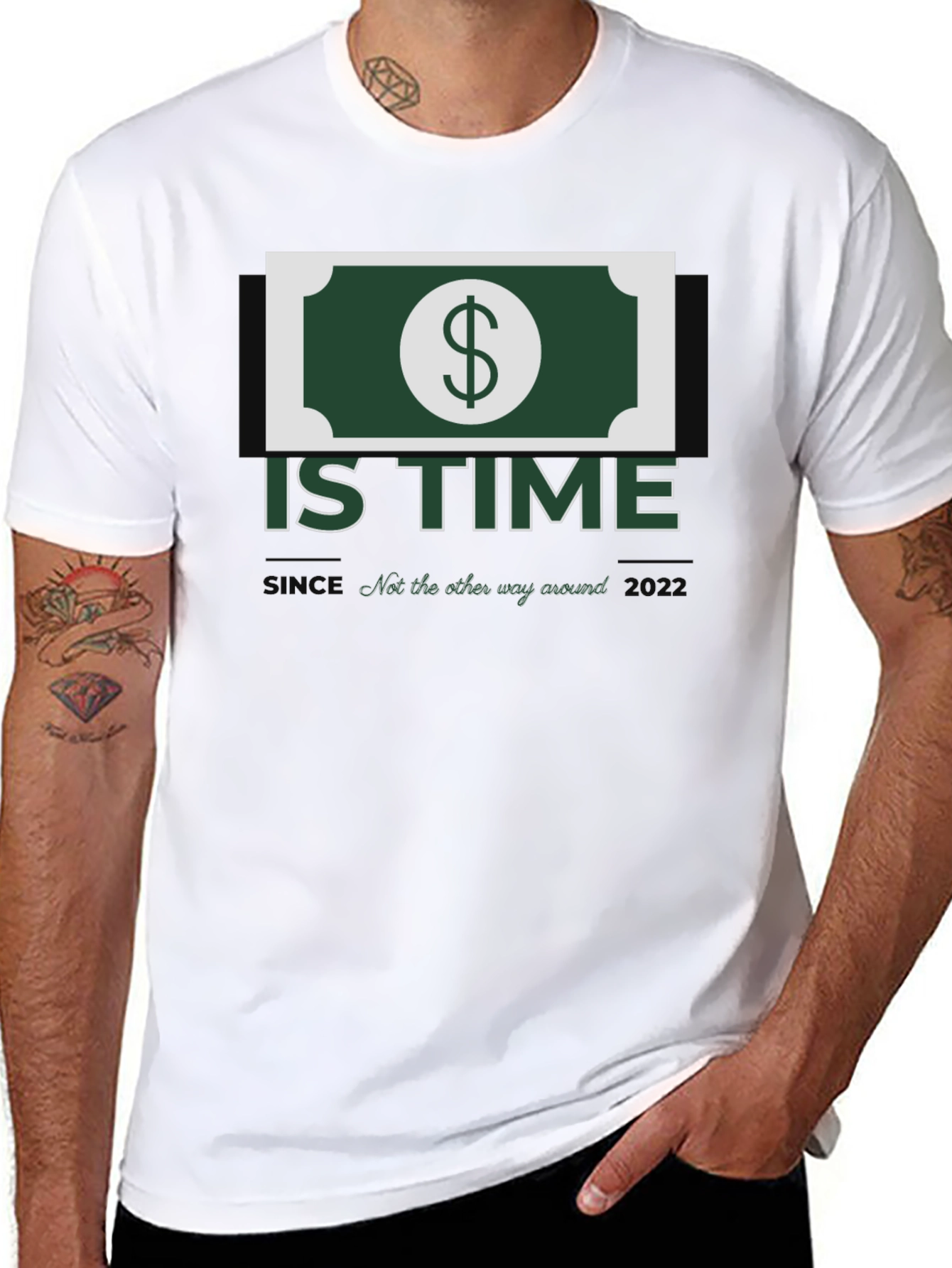 Black Money is Time Graphic Tee - Soft & Stylish view 8
