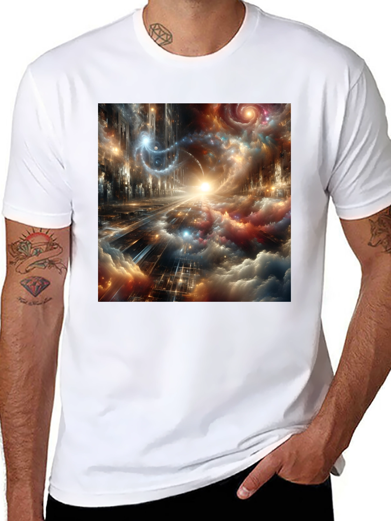 Black Nebula Dreamscape Graphic Tee view 8