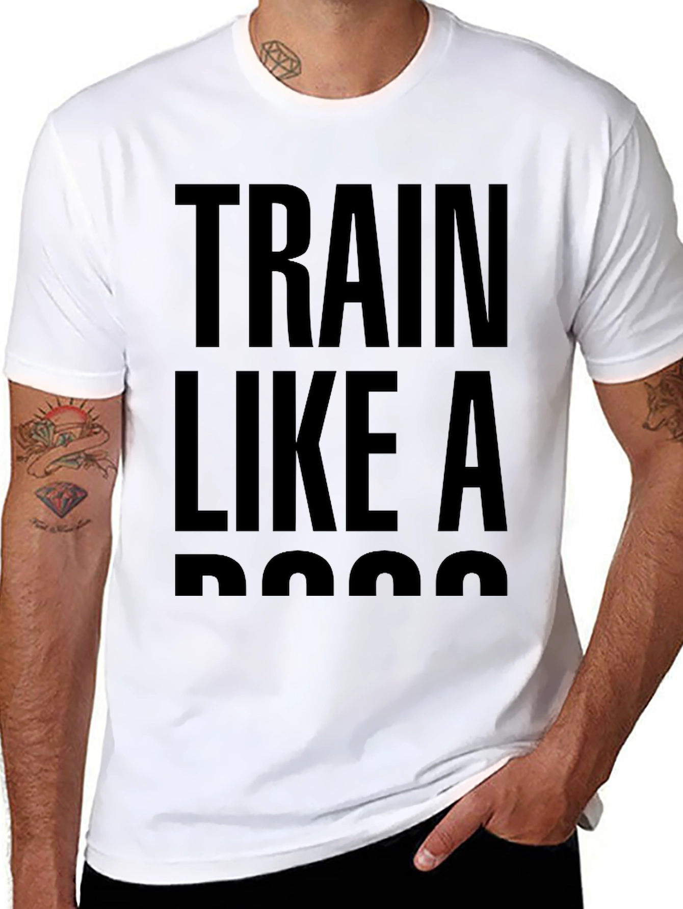 Black Train Like A Boss Graphic Tee - Black Cotton view 8