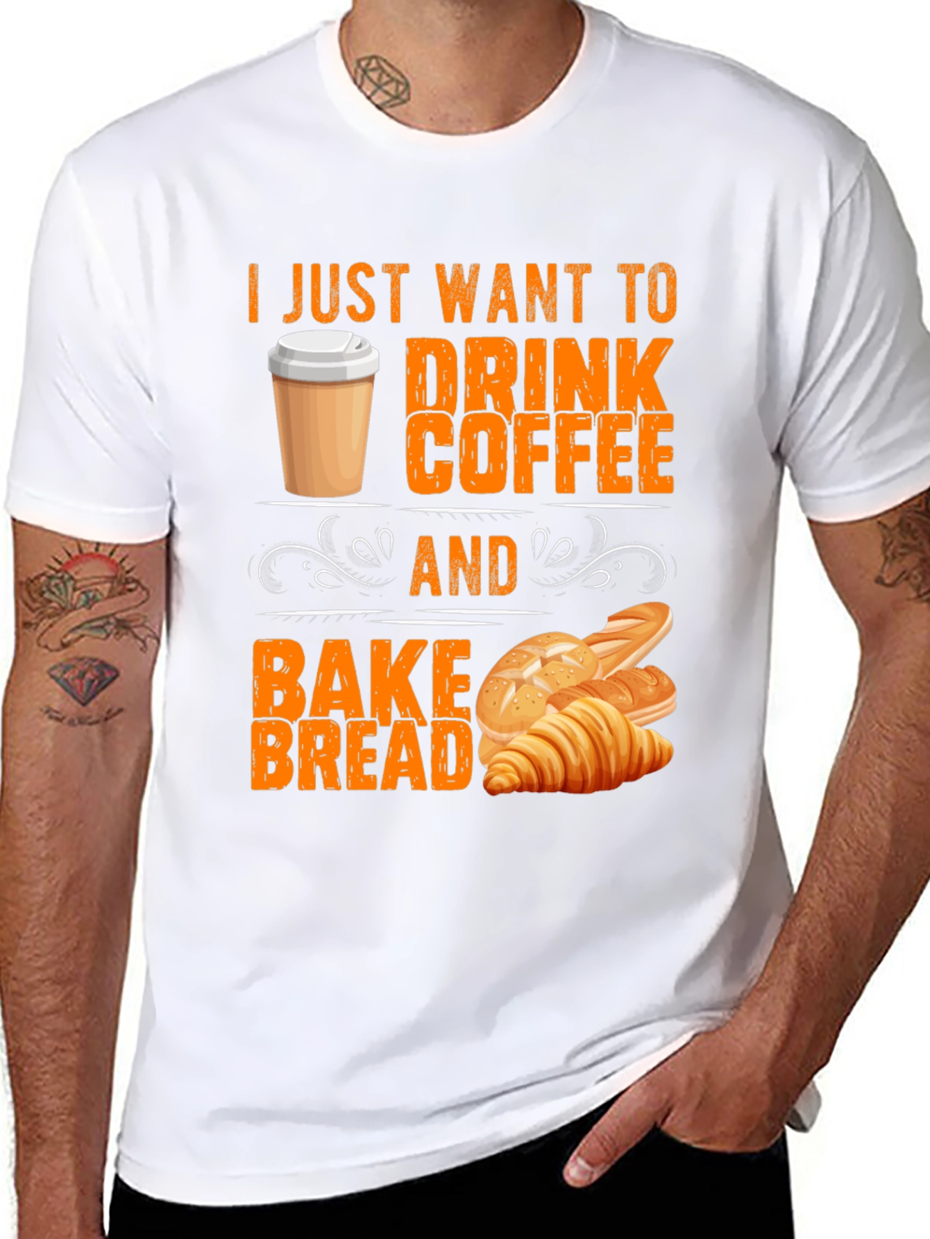 Black Coffee and Bake Bread T-Shirt view 8