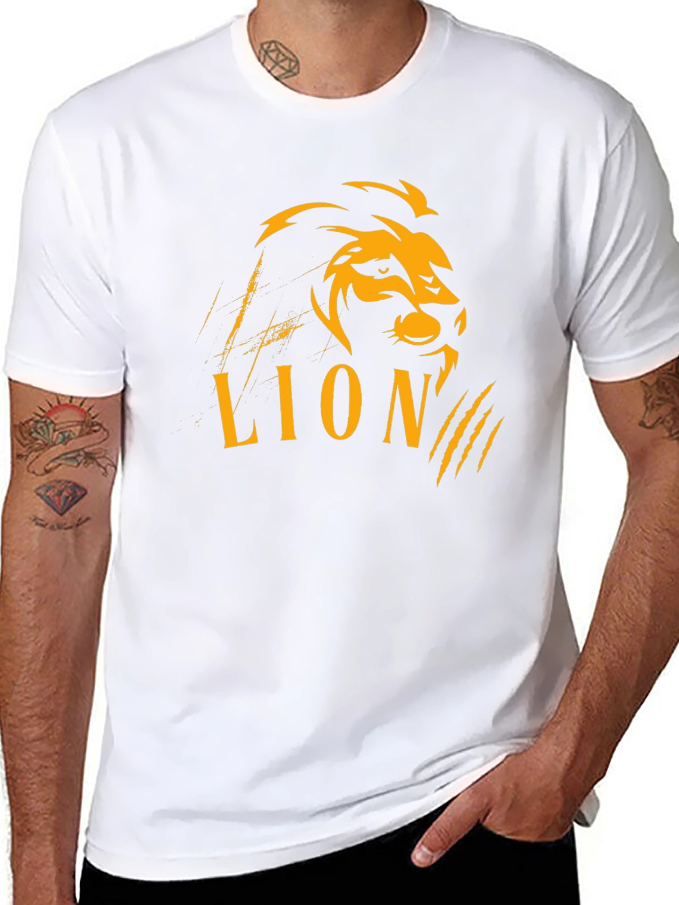 Black Black Lion Graphic Tee - Bold Style view 8
