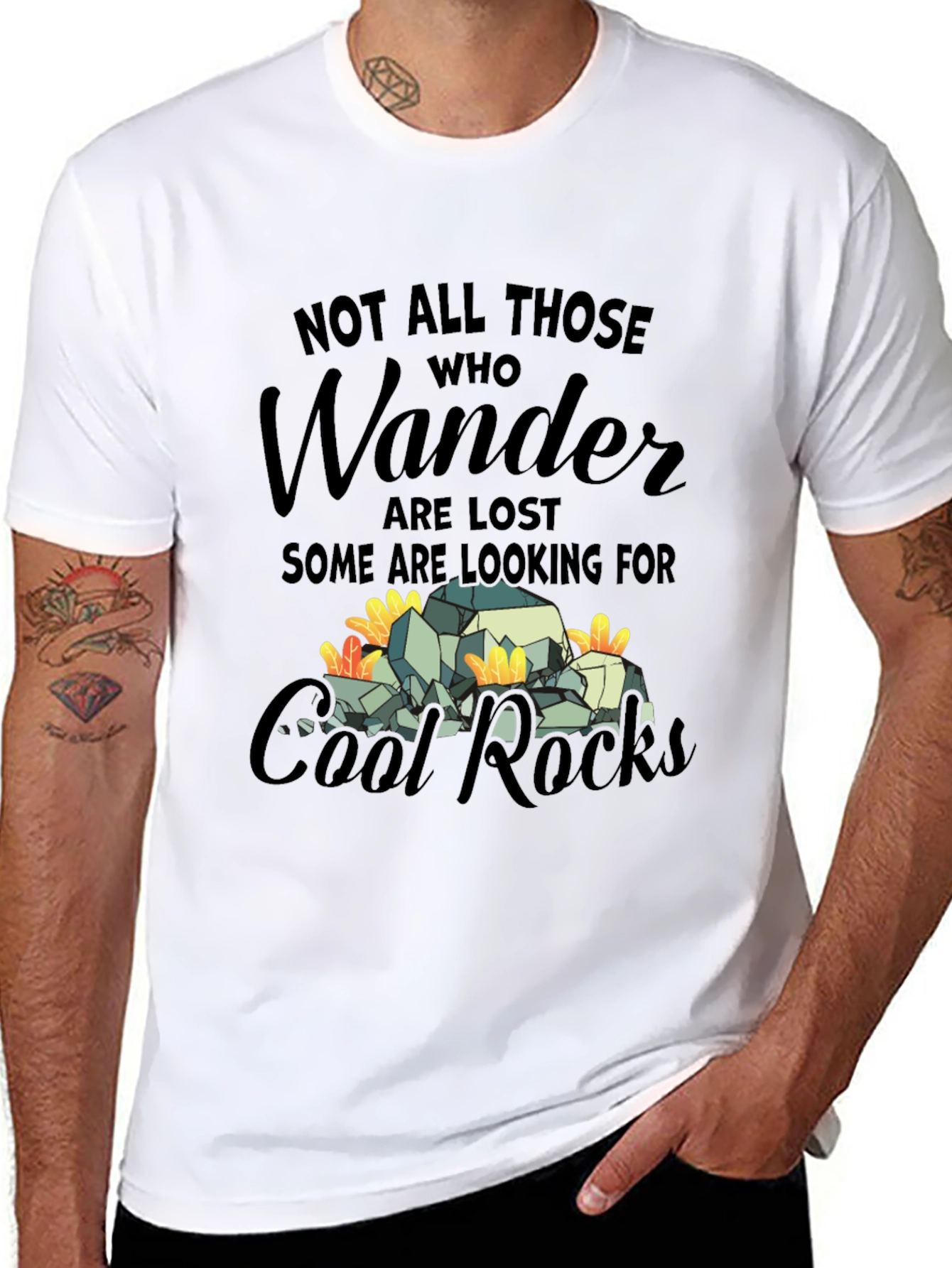 Black Wander Cool Rocks Graphic Tee view 8