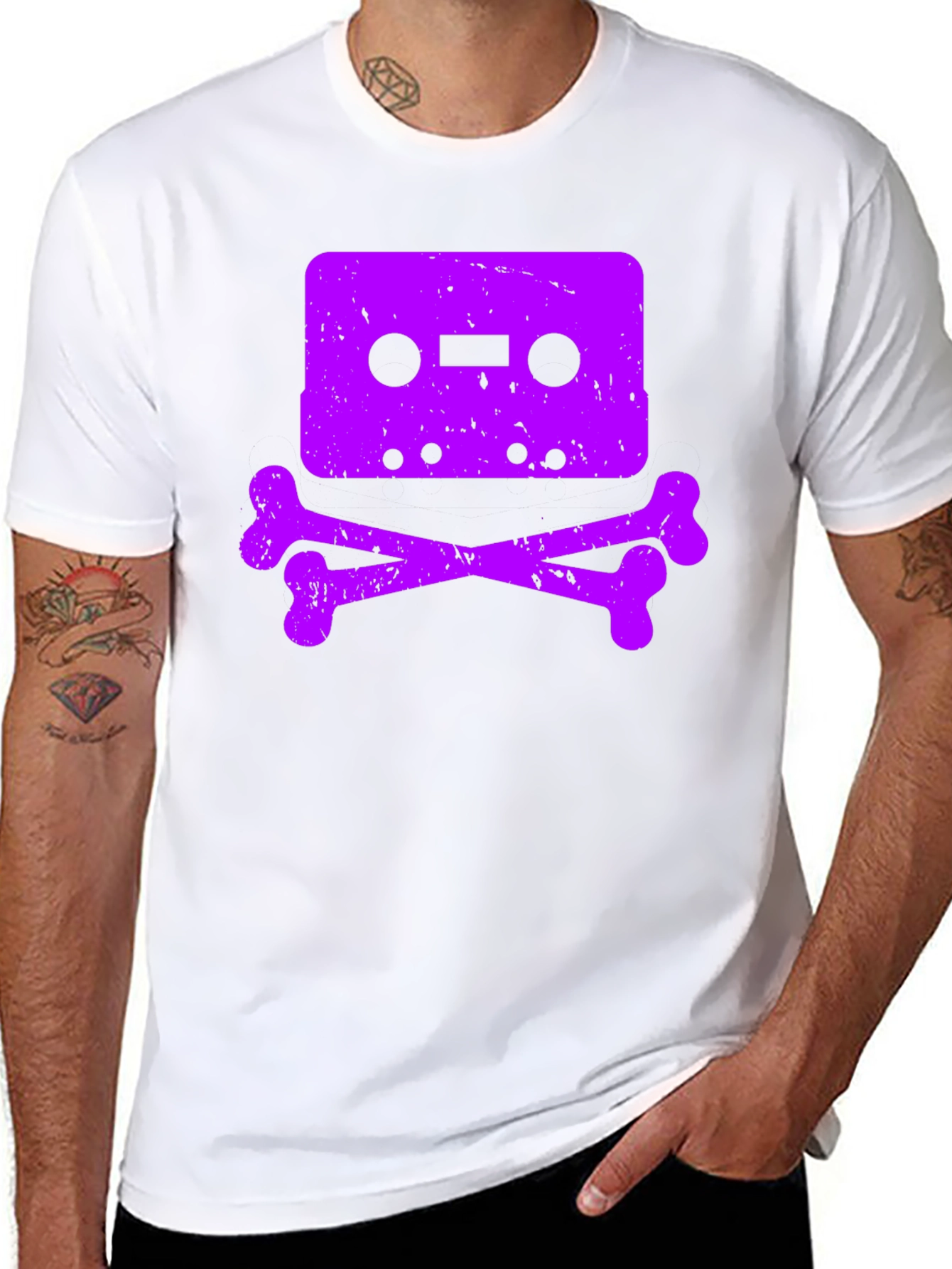 Cassette Skull Graphic T-Shirt - Vintage Retro Style - 8