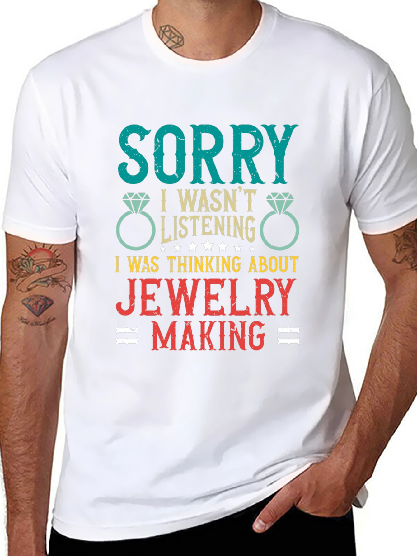 Black Jewelry Making T-Shirt - Sorry Wasn't Listening view 8